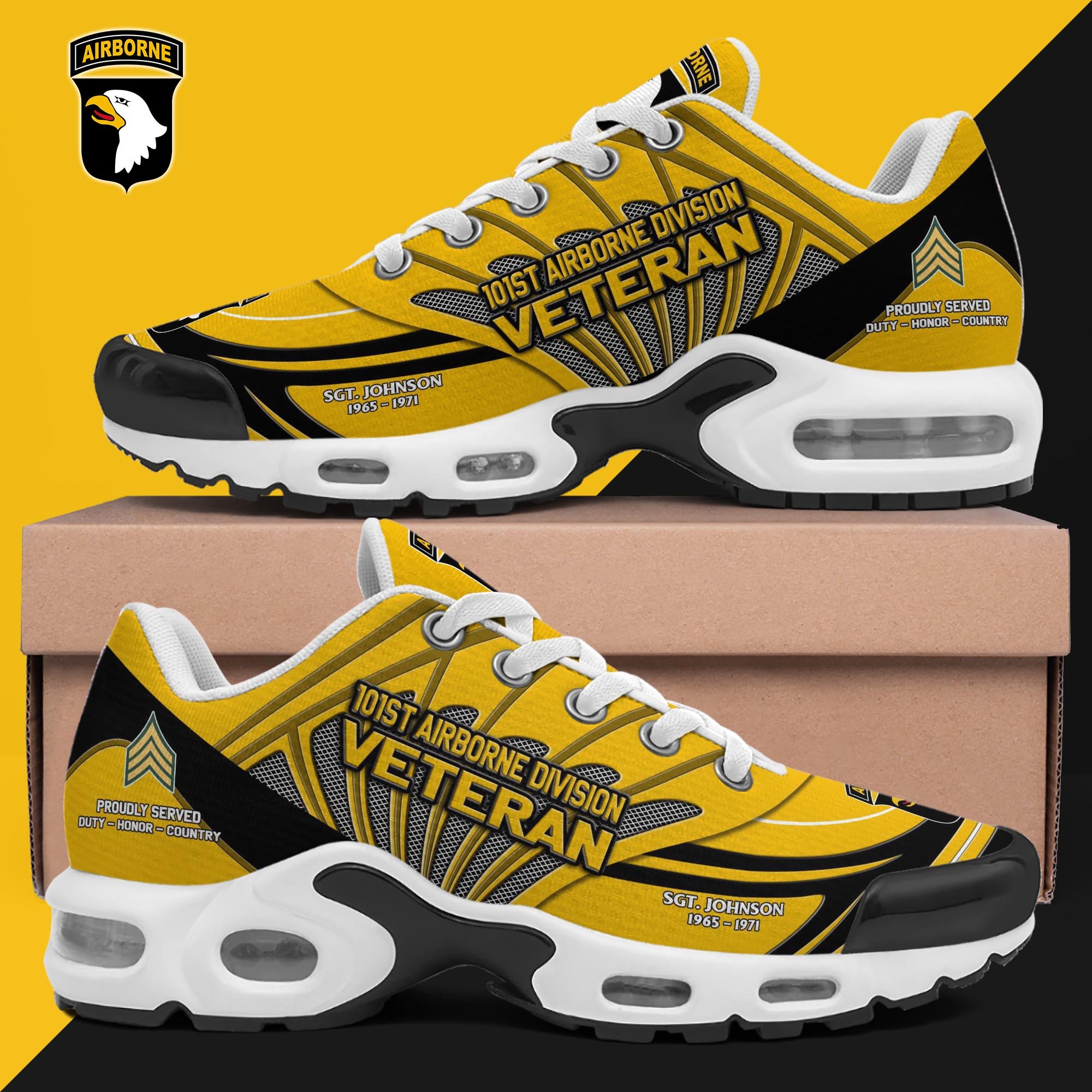 101St Airborne Division TN Shoes Custom Name, Rank And Year, Military Shoes, Military Gifts PH475