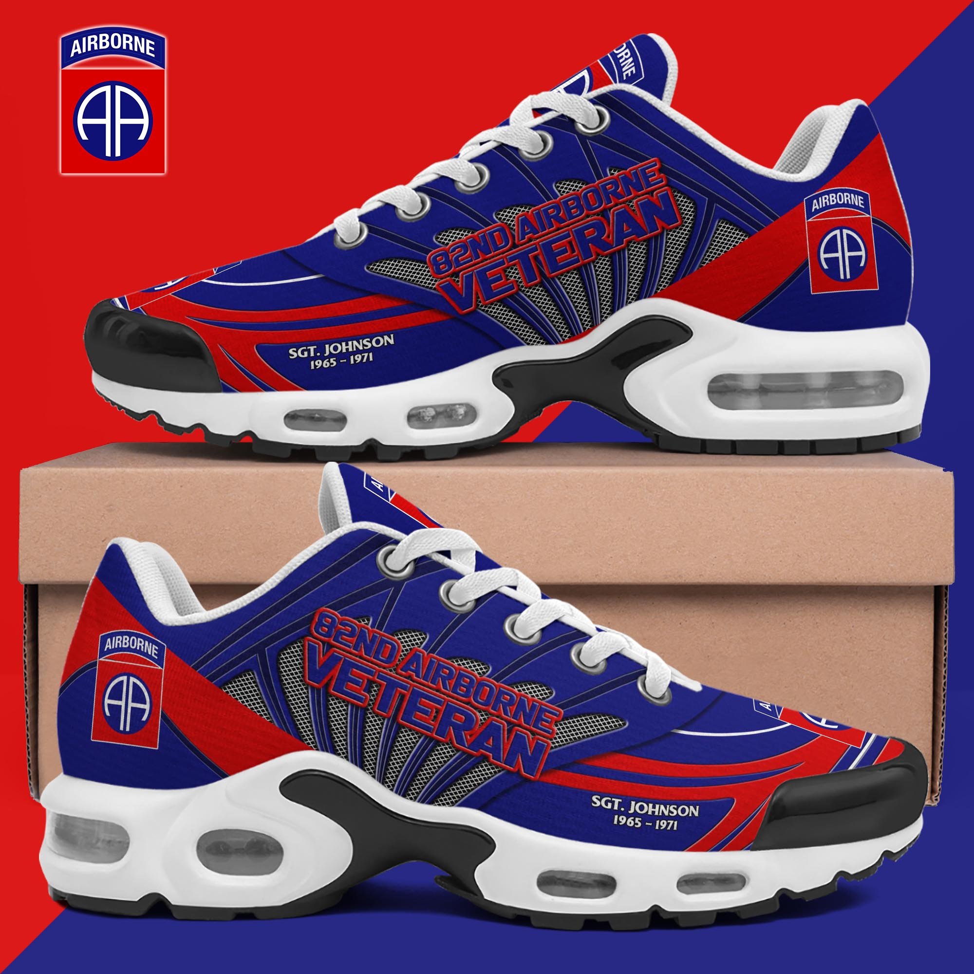 82Nd Airborne TN Shoes Custom Name And Year, Military Shoes, Military Gifts PH406
