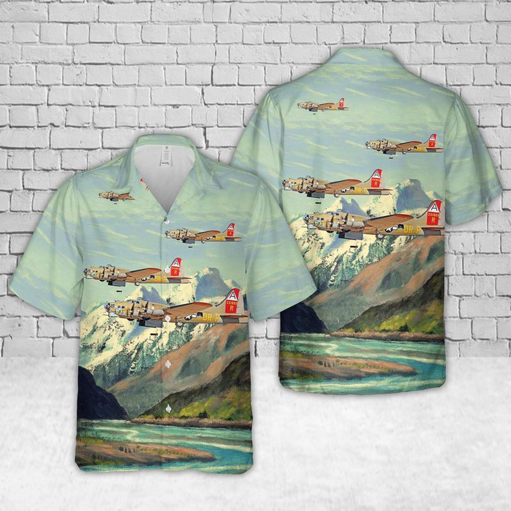 Air Force Hawaiian Shirt, US Air Force Boeing B-17 Flying Fortress Nine o Nine Hawaiian Shirt, Air Force Aloha Shirt