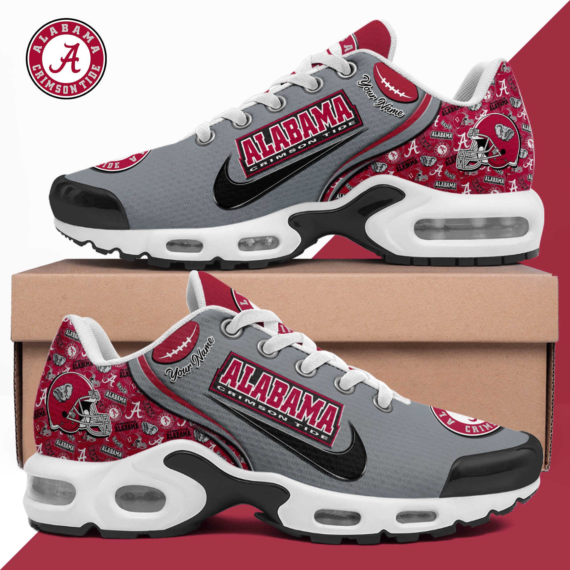 Alabama Crimson Tide TN Shoes 2025 Version Custom Your Name 499