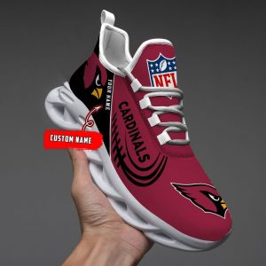 Arizona Cardinals Black Max Soul Shoes 2025 Versions Custom Name 630