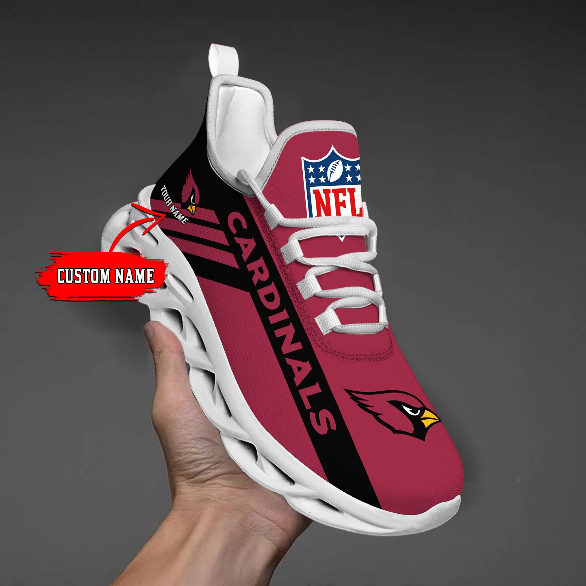 Arizona Cardinals Black Max Soul Shoes 2025 Versions Custom Name 635