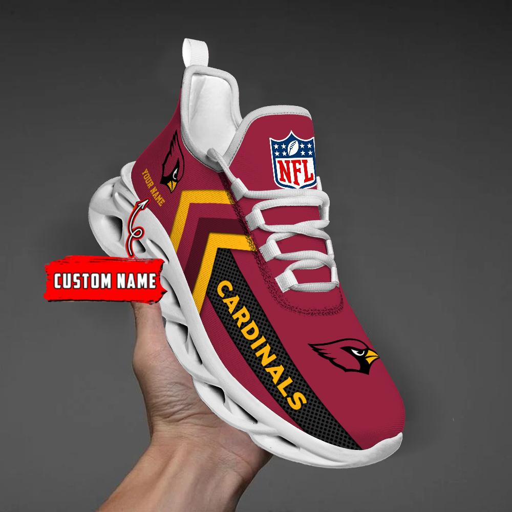 Arizona Cardinals Black Max Soul Shoes 2025 Versions Custom Name 638