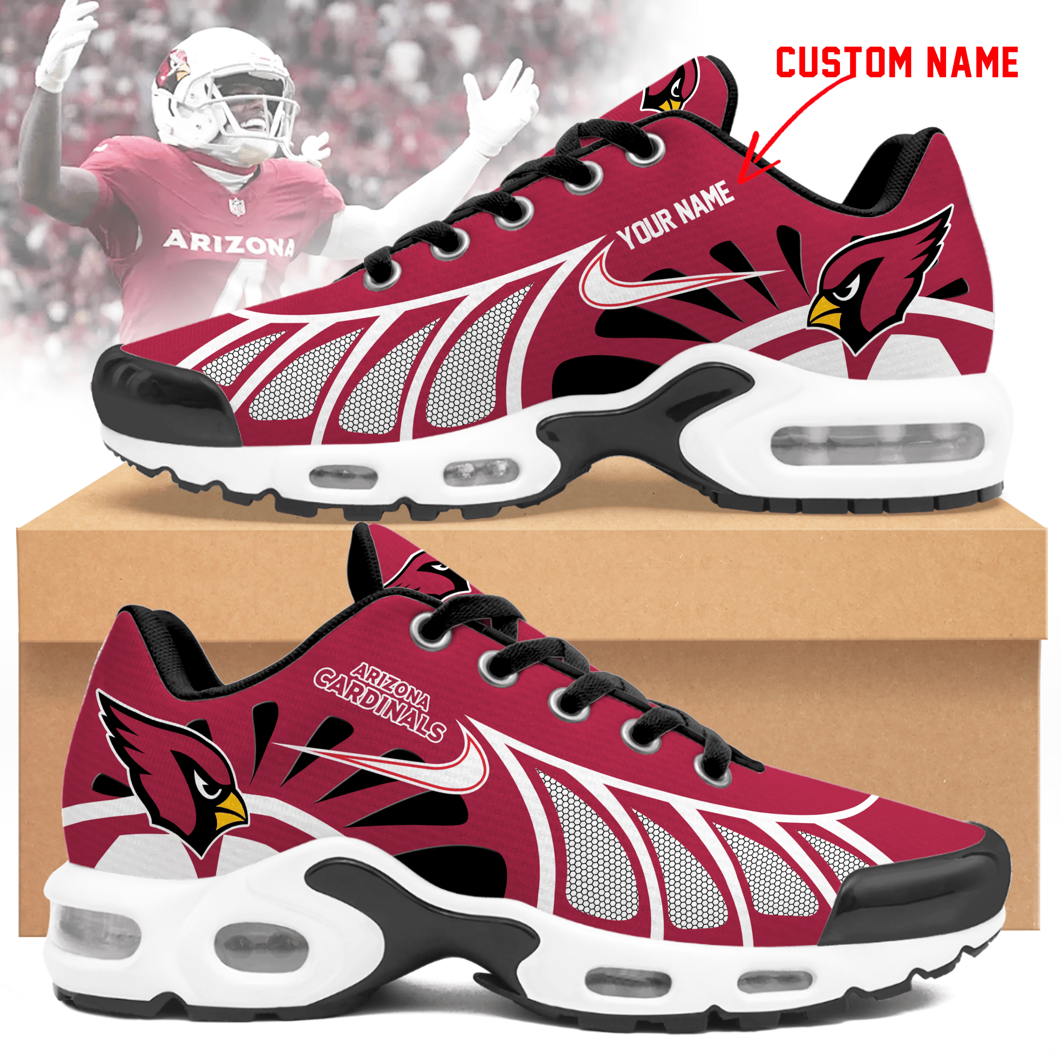 Arizona Cardinals  Personalized Air Max Shoes TD 050625