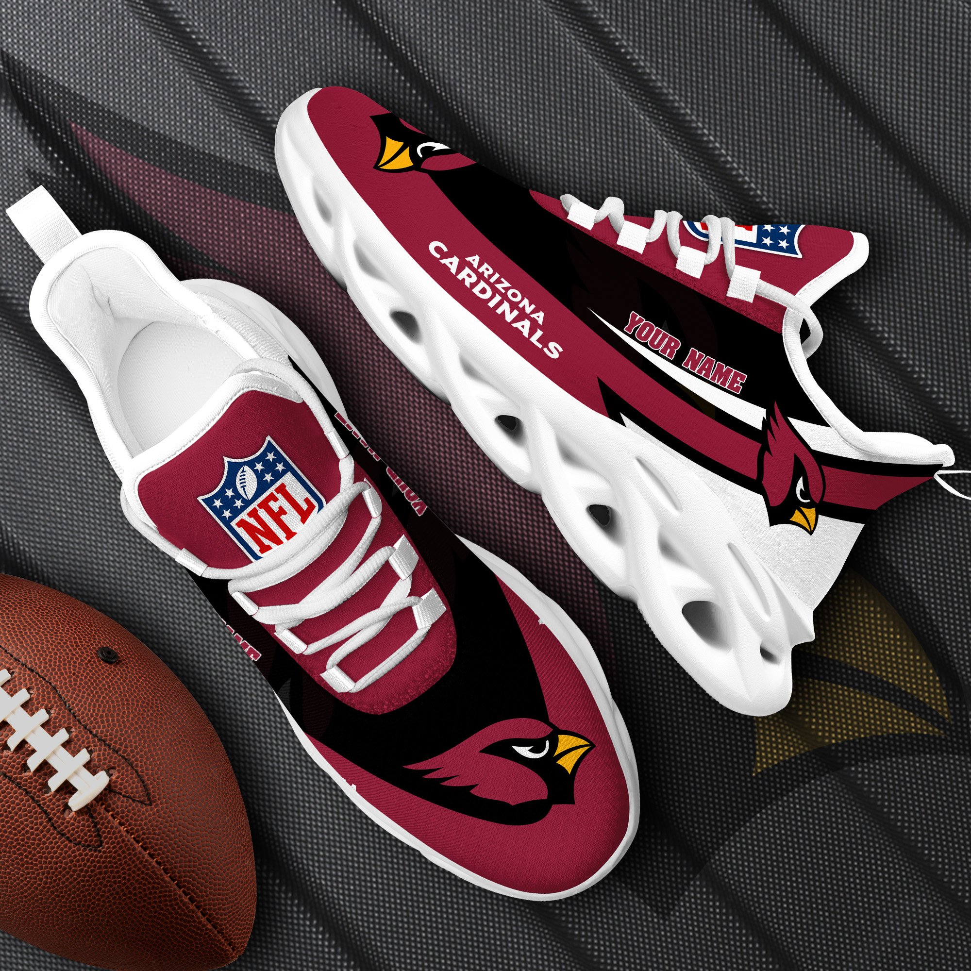 Arizona Cardinals White Max Soul Shoes 2025 Versions Custom Your Name, Sports Gift For Fan, Sport Gifts PH410