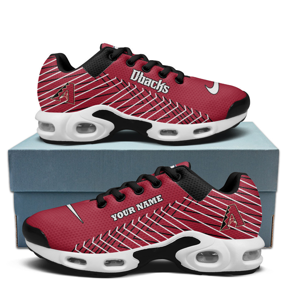 Arizona Diamondbacks Personalized Name Team Colors Jagged Lines TN Shoes Air Cushion Sneakers