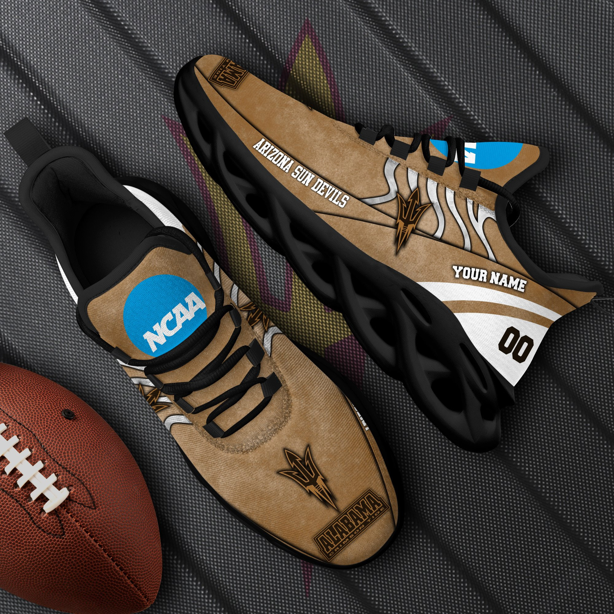 Arizona State Sun Devils Black Max Soul Shoes 2025 Versions Custom Your Name And Number 312