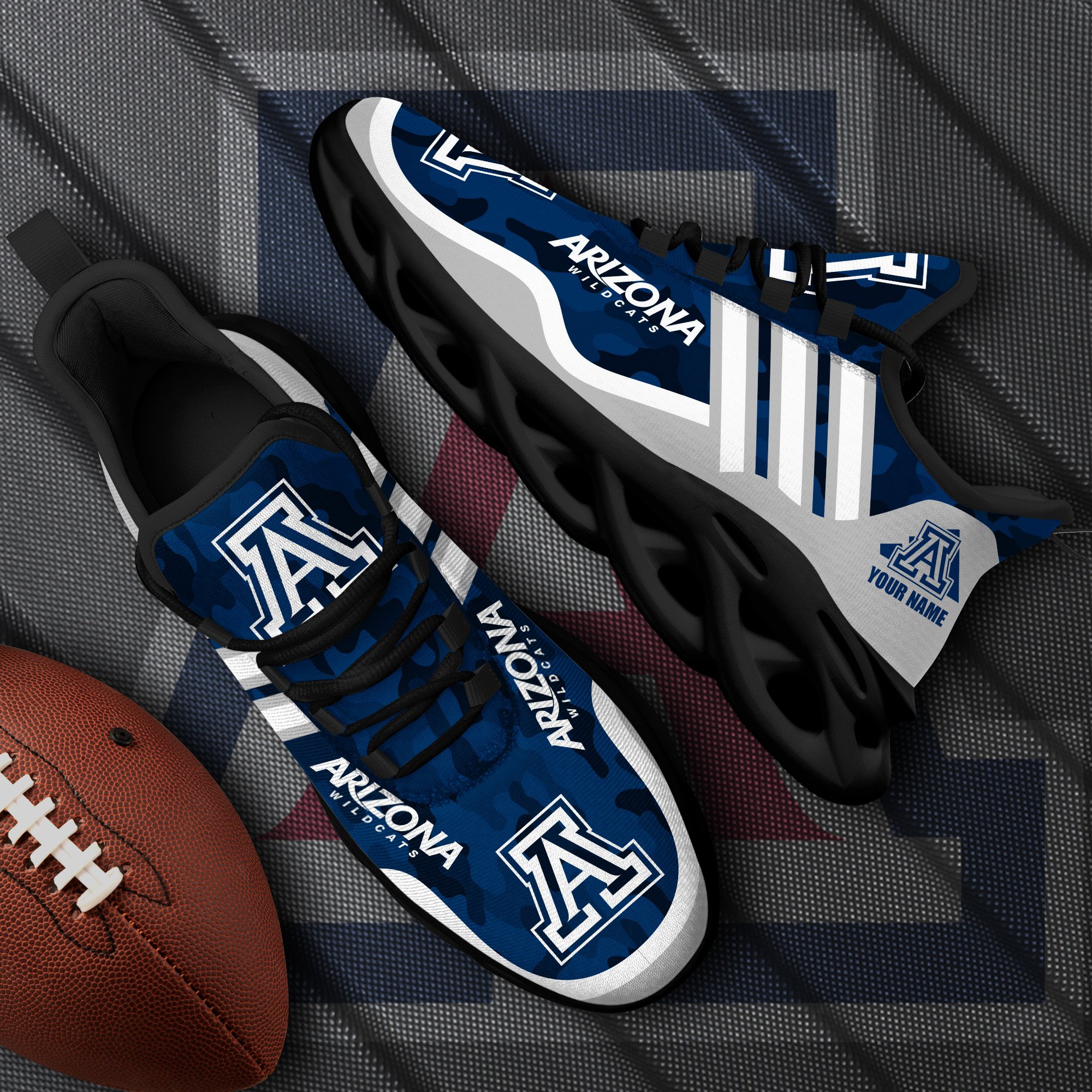 Arizona Wildcats Black Max Soul Shoes 2025 Versions Custom Name 466