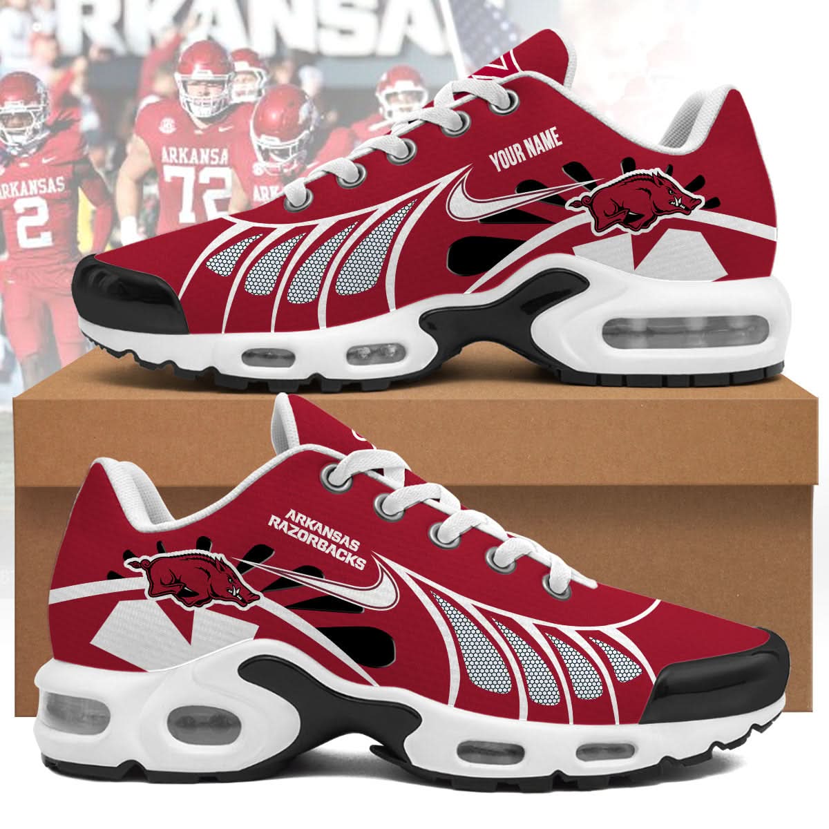 Arkansas Razorbacks  Personalized Air Max Shoes 