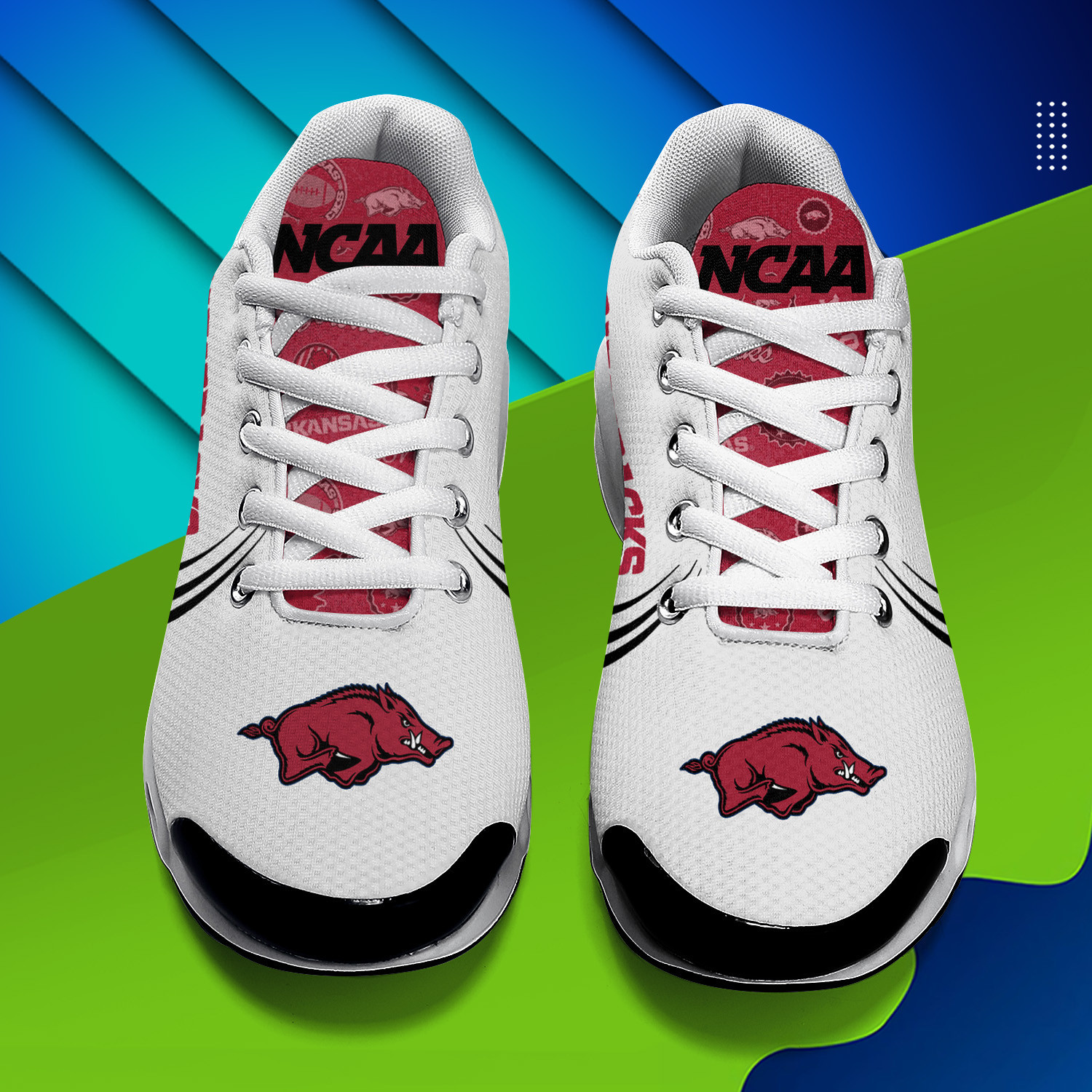 Arkansas Razorbacks Personalized Name Team Logo Mix Colors Zipped Line TN Shoes Air Cushion Sneakers