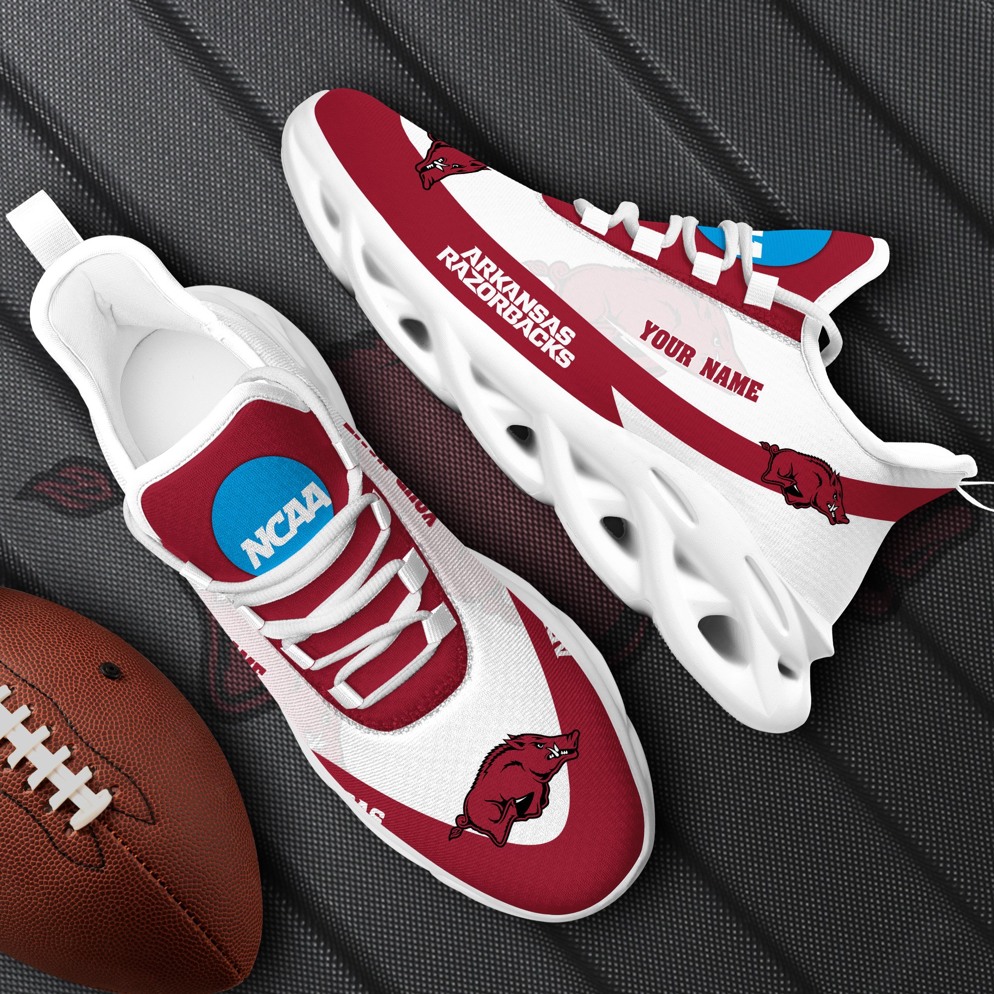 Arkansas Razorbacks White Max Soul Shoes 2025 Versions Custom Your Name, Sports Gift For Fan PH019