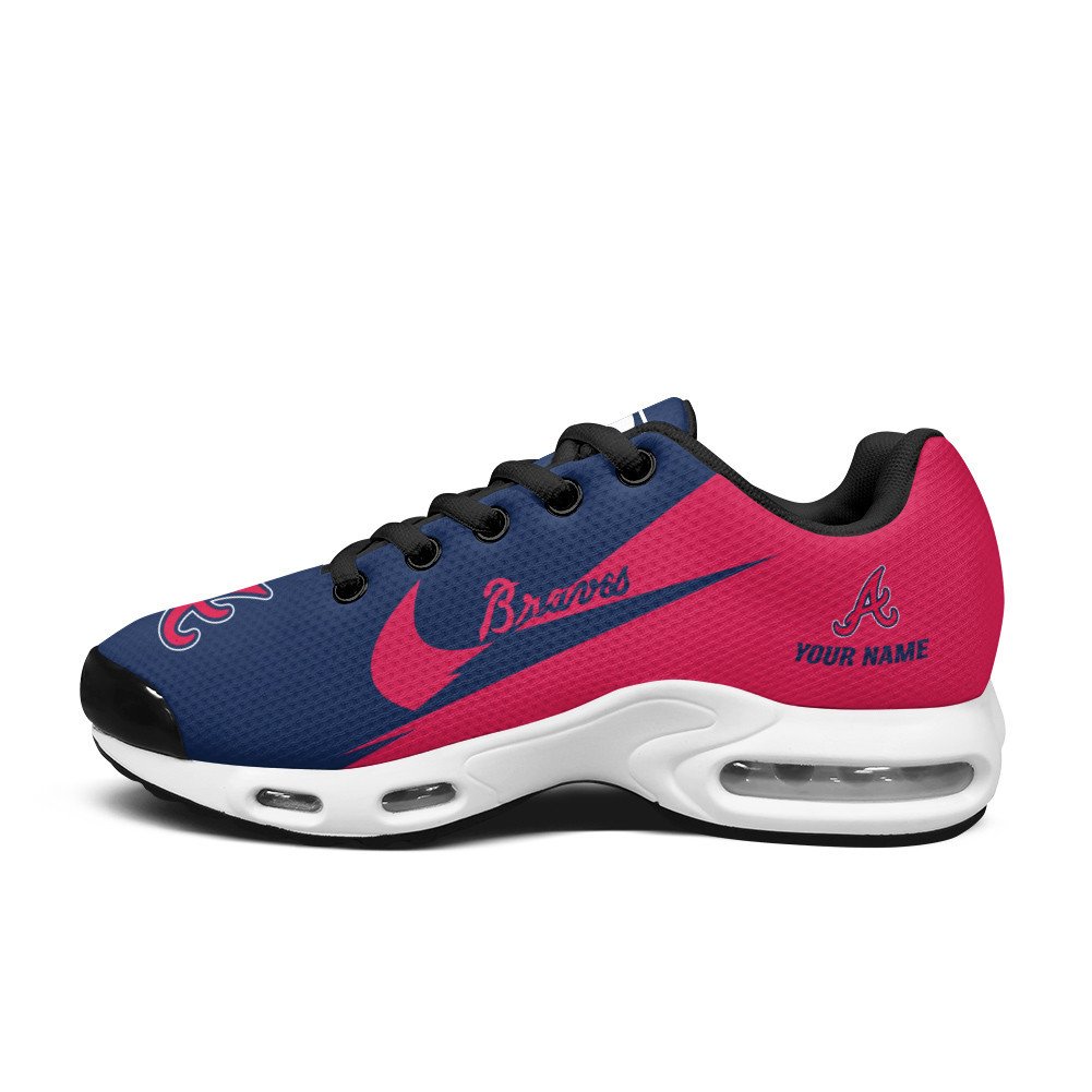 Atlanta Braves Personalized Name Team Logo Wings Of God Pattern TN Shoes Air Cushion Sneakers