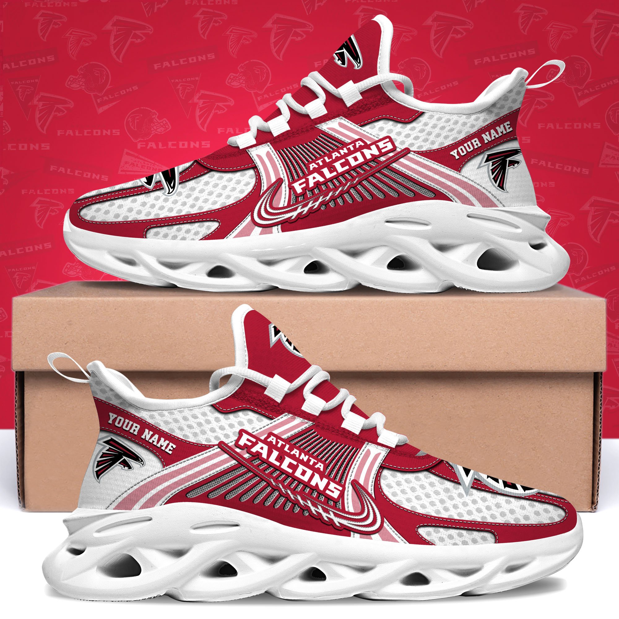 Atlanta Falcons Clunky Sneakers Custom Your Name, Sport Sneakers For Fans, Gifts For Sport Lovers, Gift For Dad