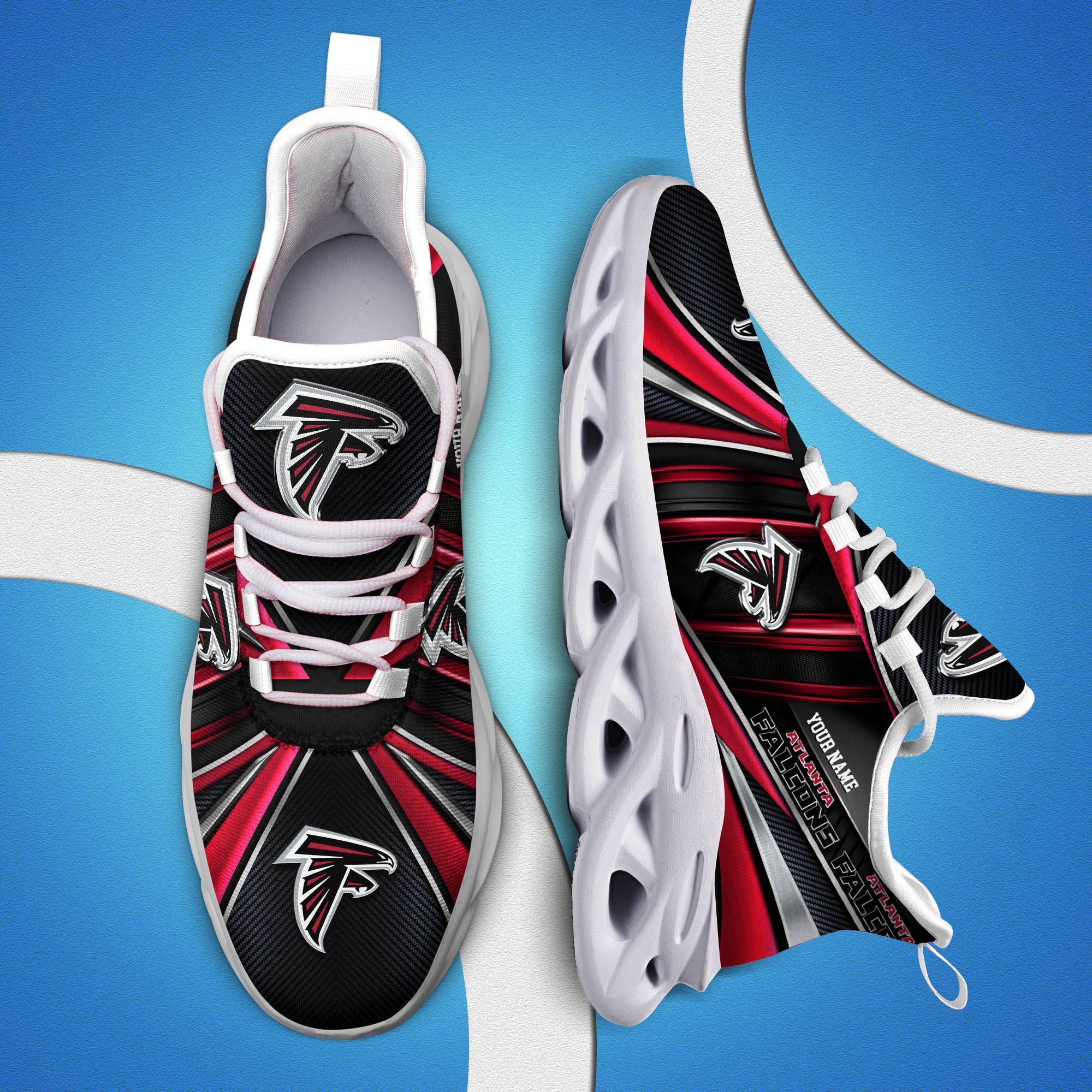 Atlanta Falcons White C Sneakers 2025 Version Personalized Your Name, Sport Team Sneakers, Sport Gifts PH892
