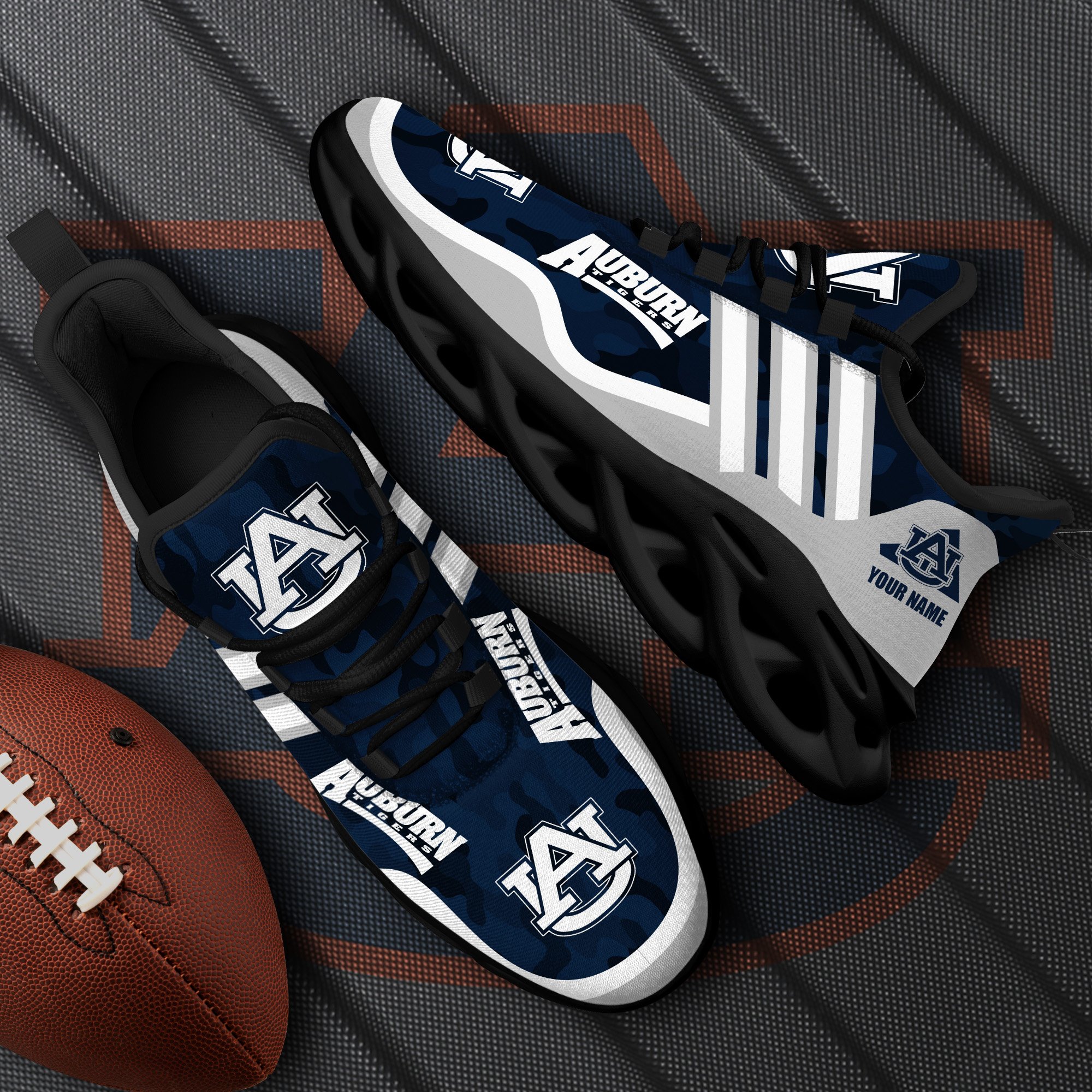 Auburn Tigers Black Max Soul Shoes 2025 Versions Custom Name 466