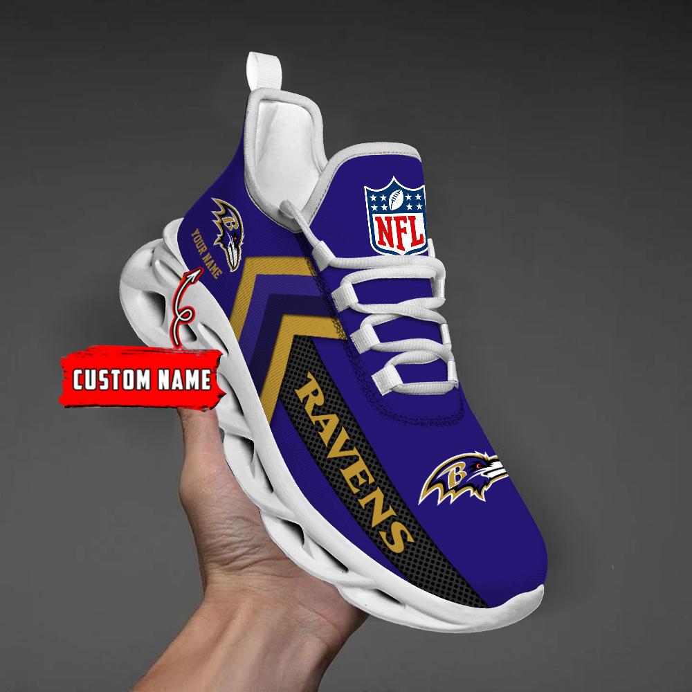 Baltimore Ravens Black Max Soul Shoes 2025 Versions Custom Name 638