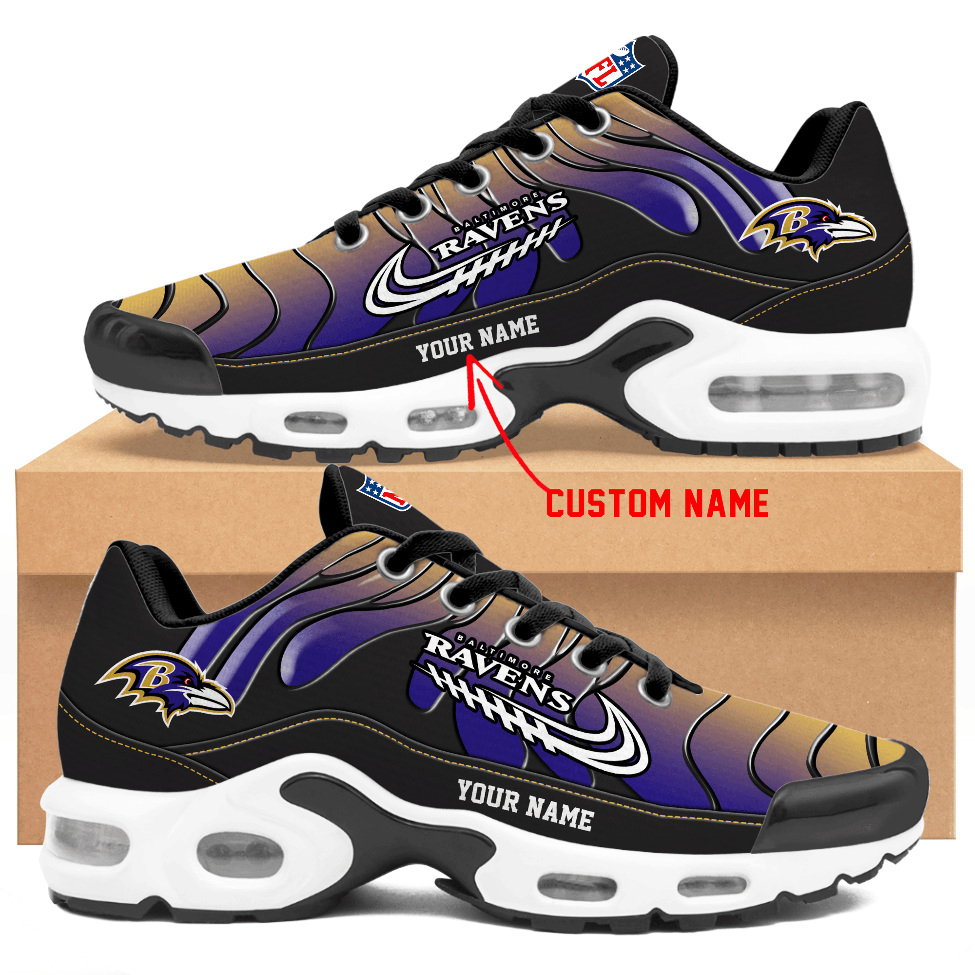 Baltimore Ravens  Personalized Air Max Shoes TD
