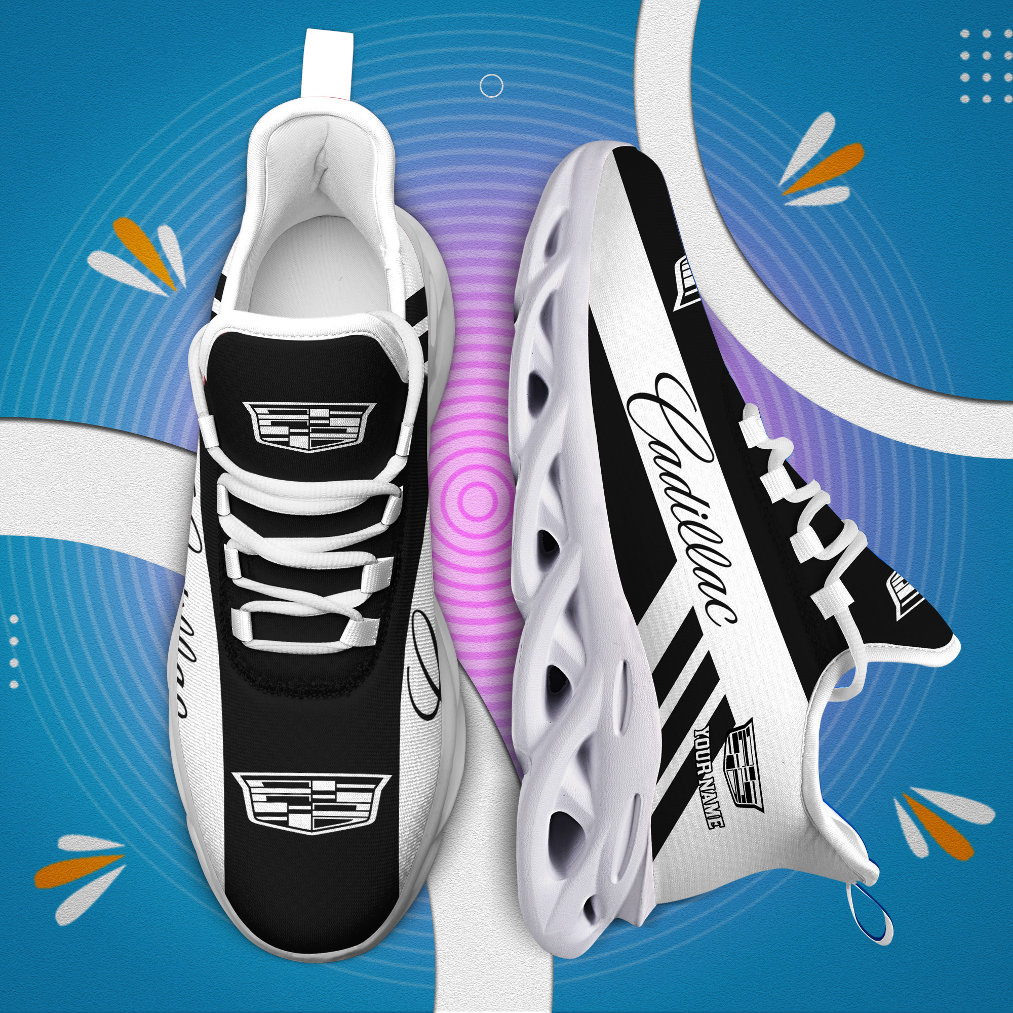 Cadillac Custom Name Max Soul Sneakers VS4