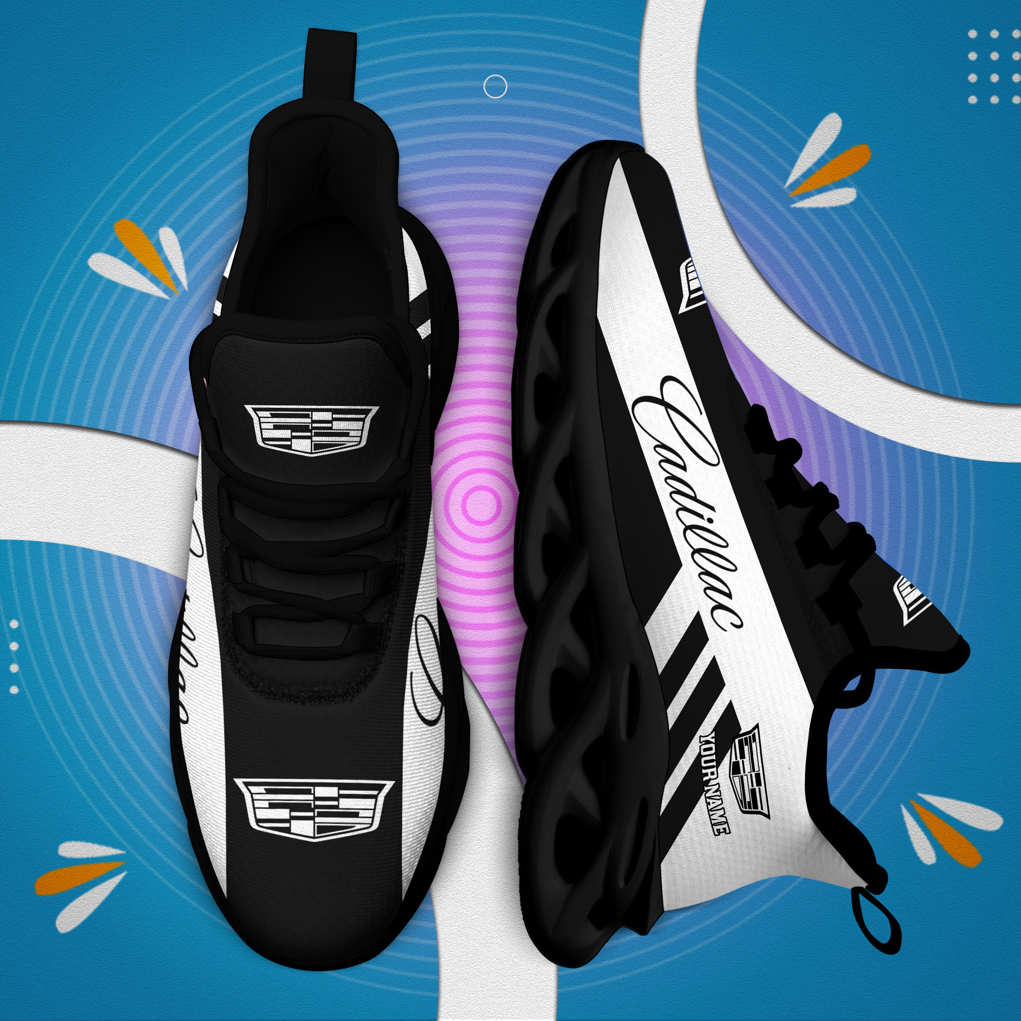 Cadillac Custom Name Max Soul Sneakers VS4