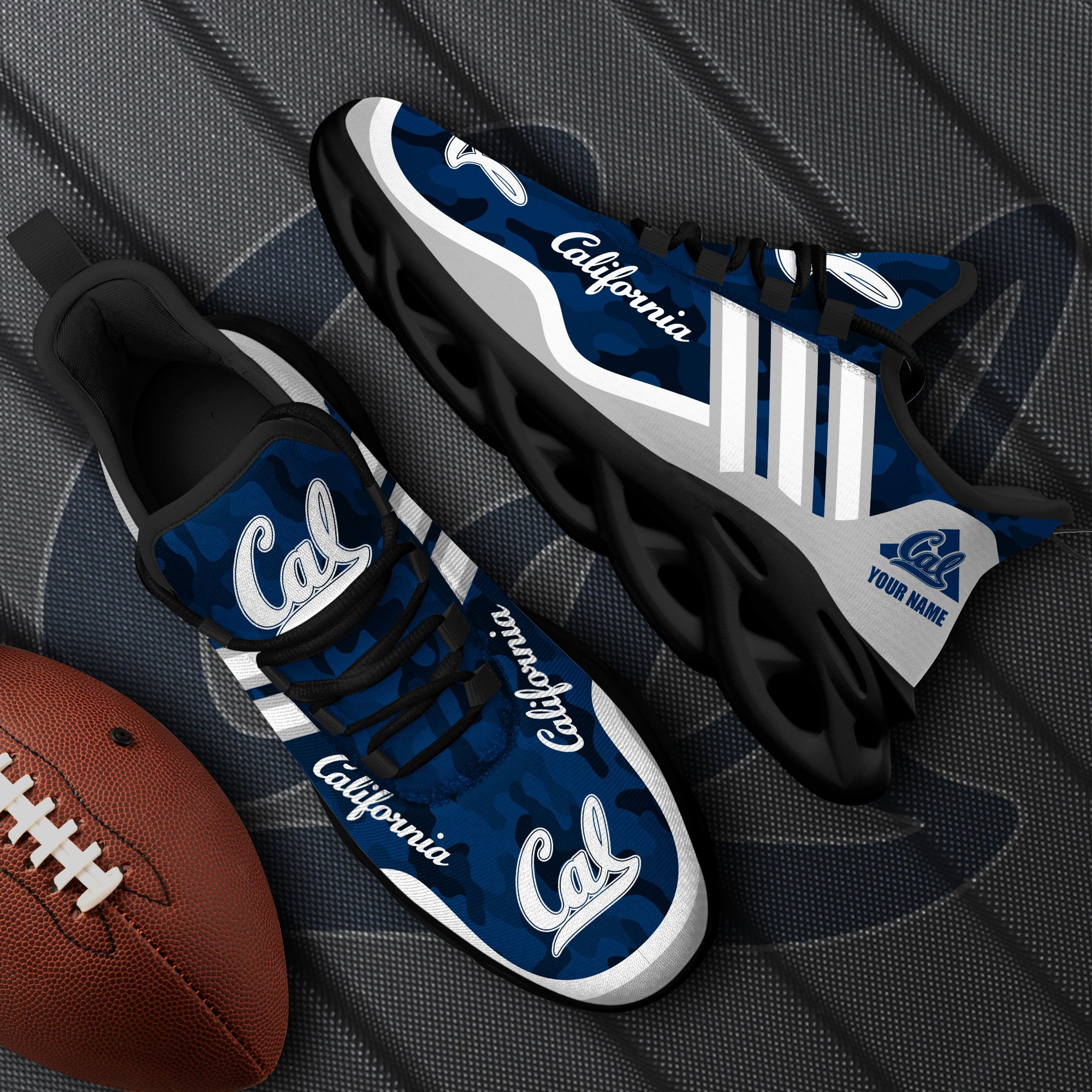 California Golden Bears Black Max Soul Shoes 2025 Versions Custom Name 466