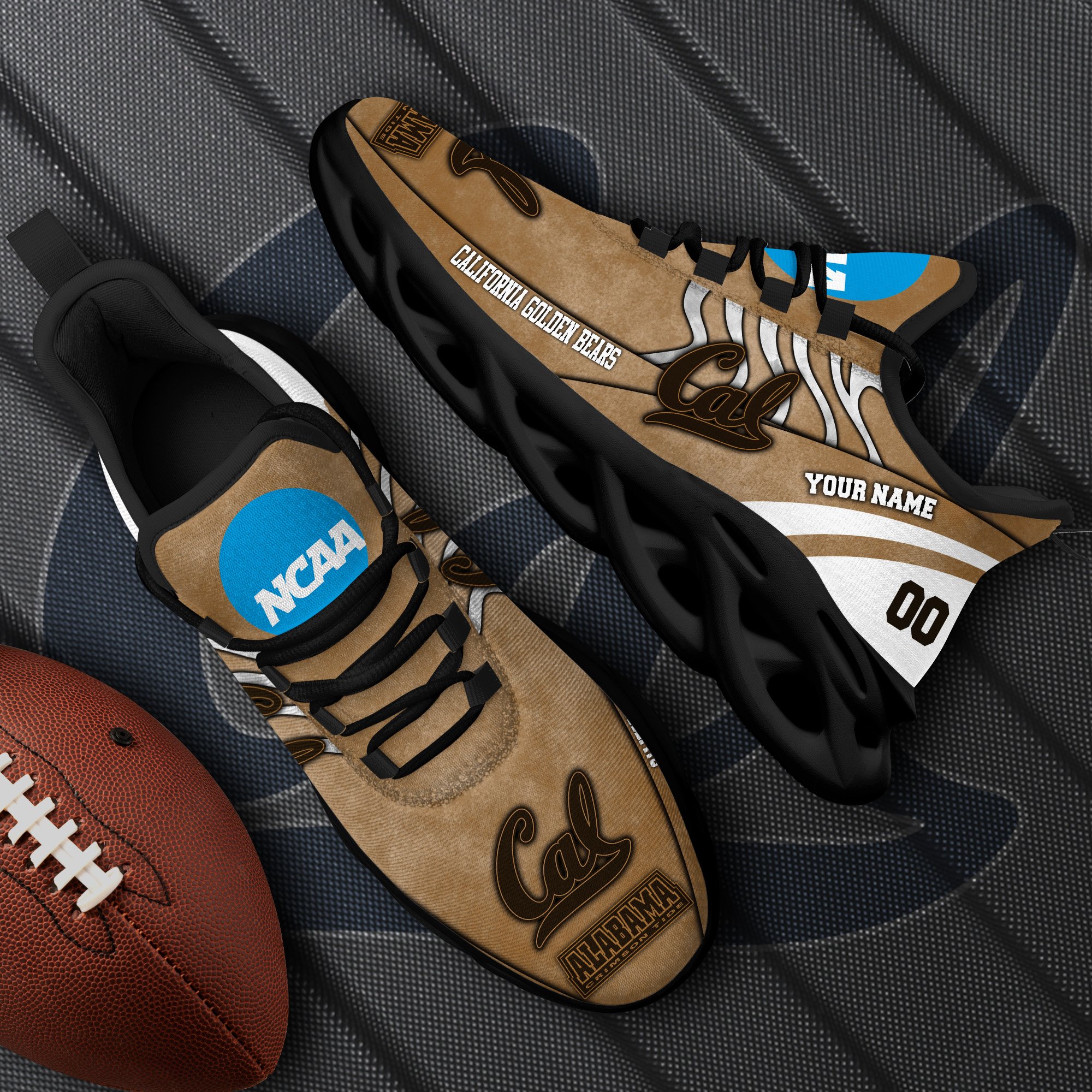 California Golden Bears Black Max Soul Shoes 2025 Versions Custom Your Name And Number 312