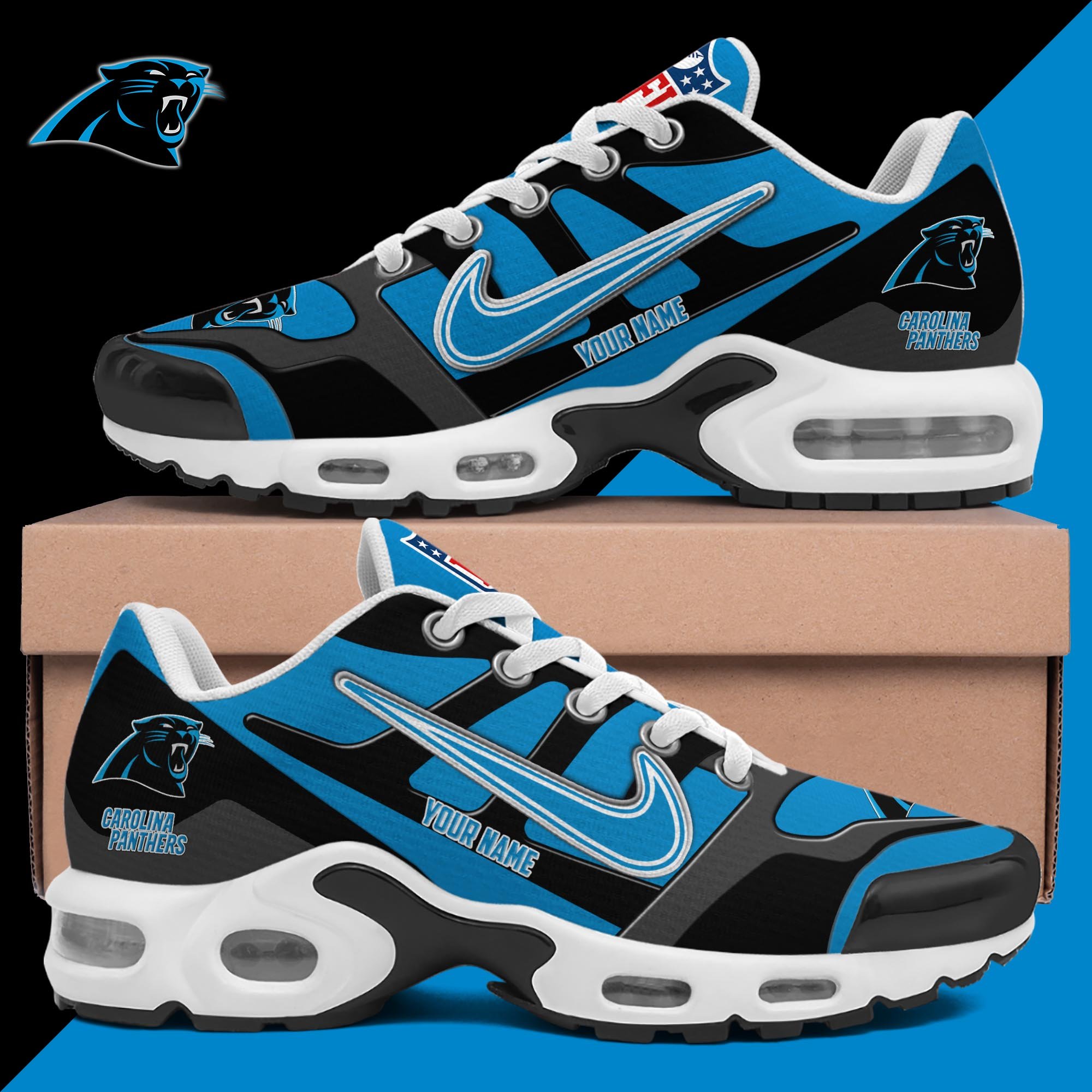 Carolina Panthers TN Shoes Custom Your Name 