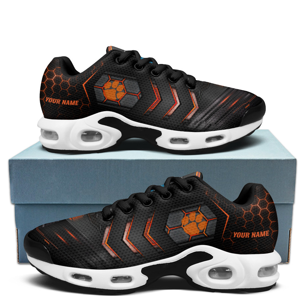 Clemson Personalized Name Team Colors Arrow Line Beehive Pattern TN Air Max Shoes Air Cushion Sneakers