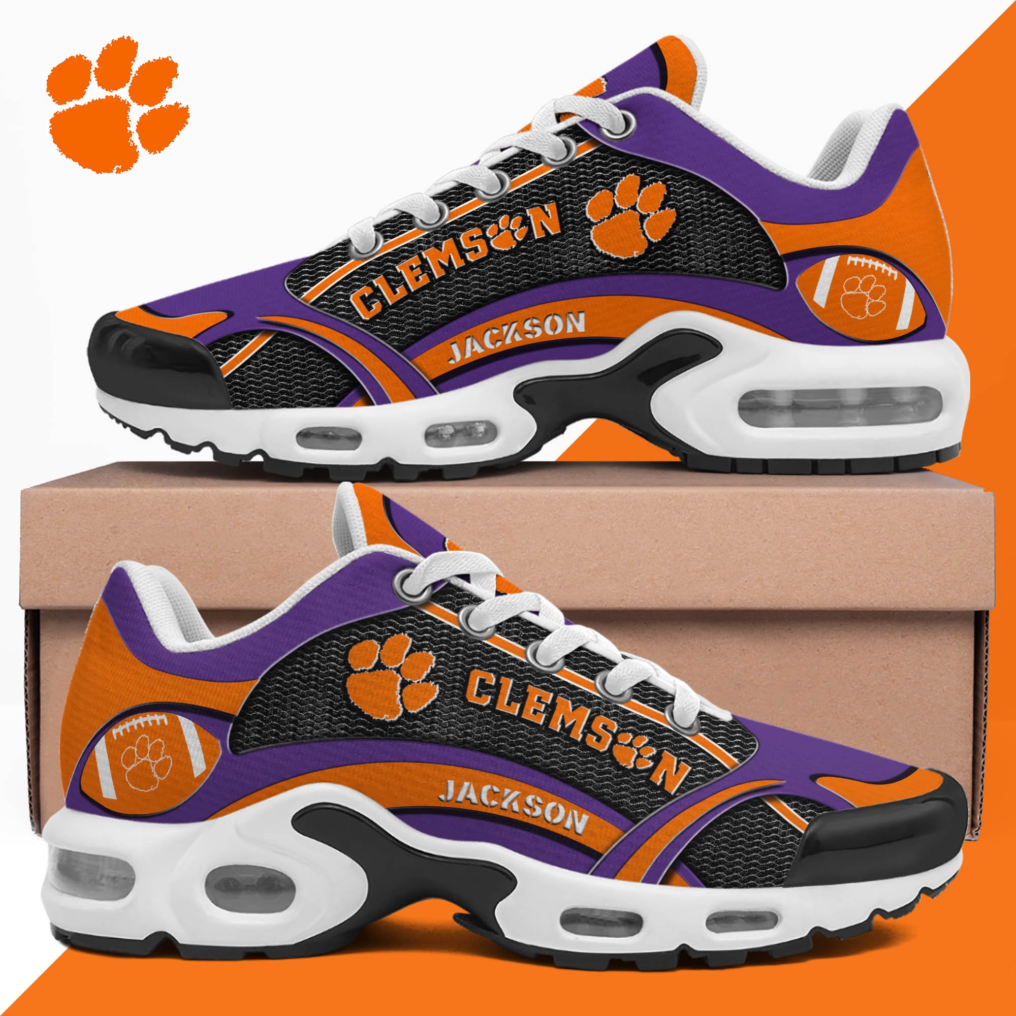 Clemson Tigers Team TN Shoes 2025 Version Custom Name 889
