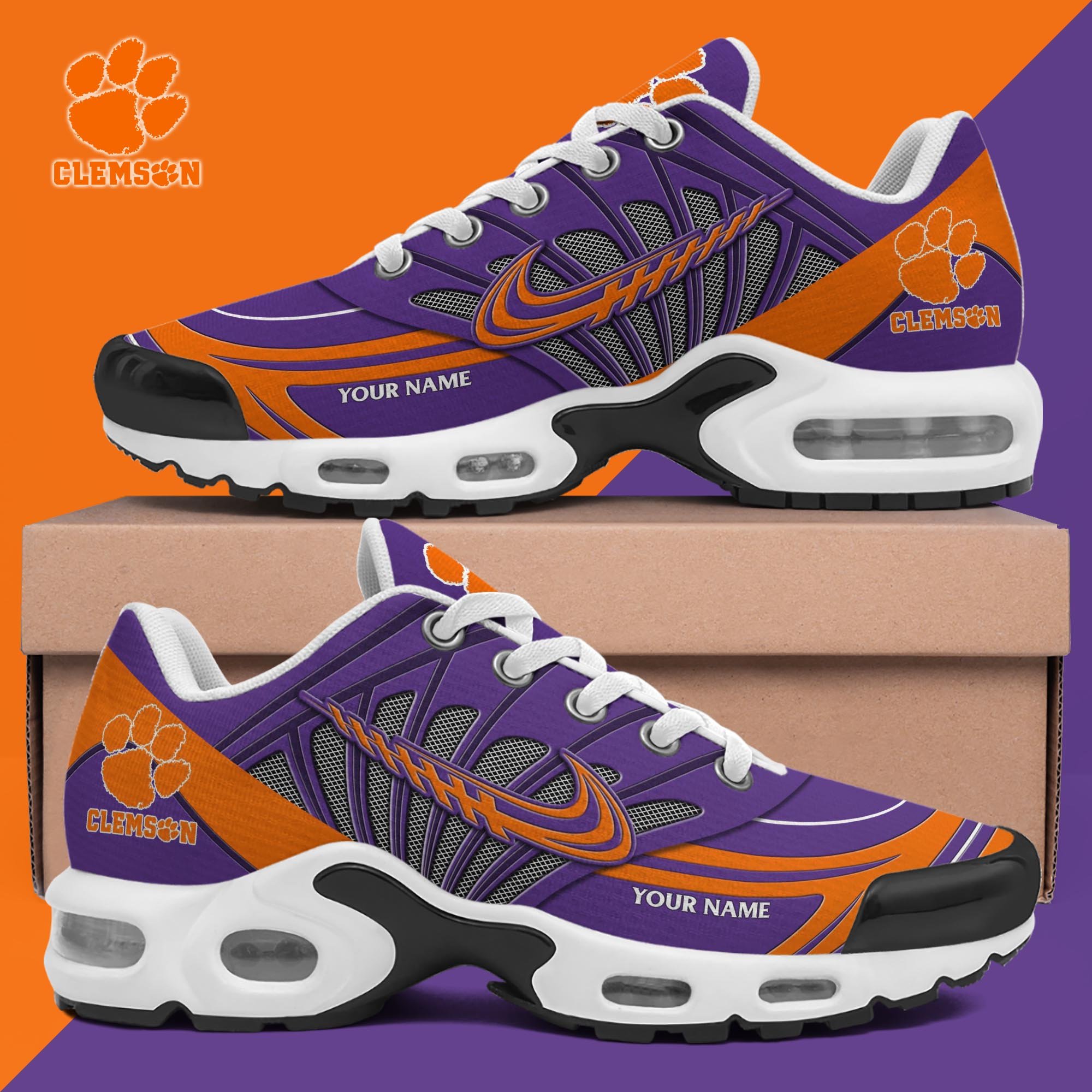 Clemson Tigers TN Shoes 2025 Version Custom Name 135