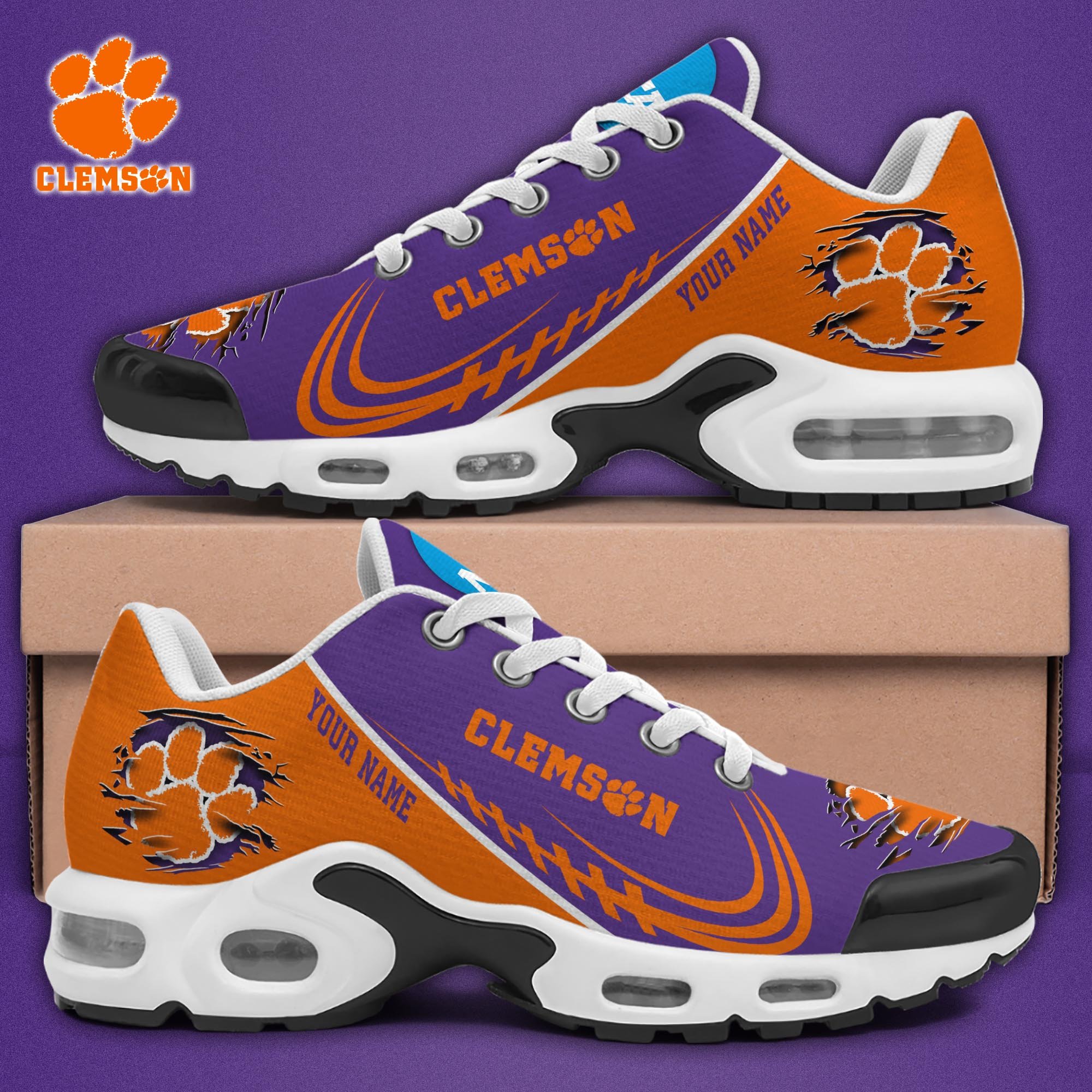 Clemson Tigers TN Shoes 2025 Version Custom Name 