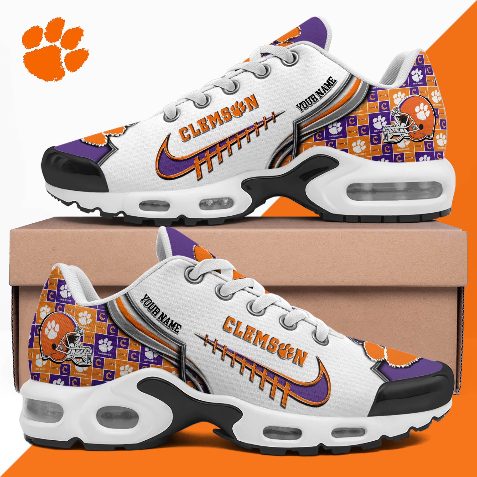 Clemson Tigers TN Shoes 2025 Version Custom Your Name 642