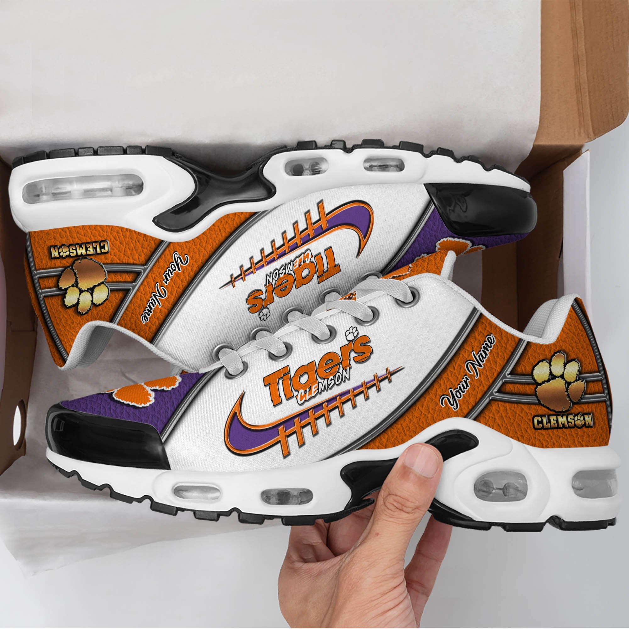 Clemson Tigers TN Shoes 2025 Version Custom Your Name, Football Team Shoes 516
