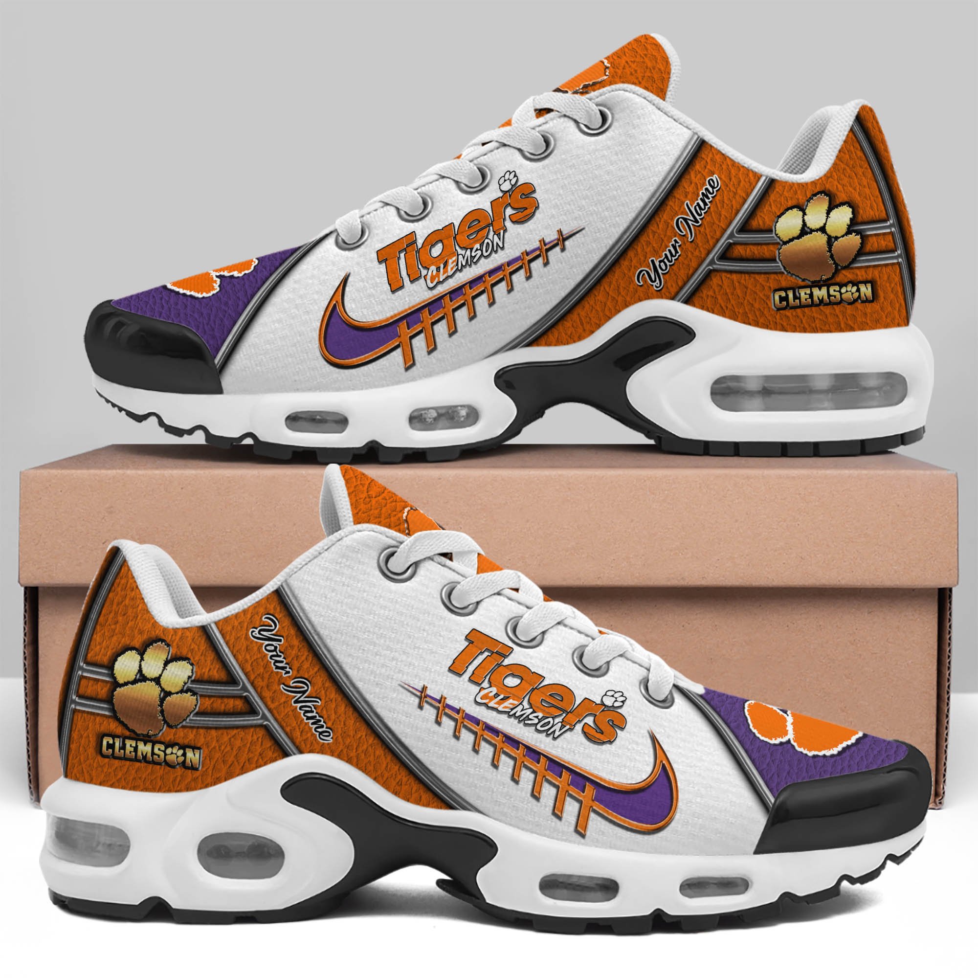 Clemson Tigers TN Shoes 2025 Version Custom Your Name, Football Team Shoes 516