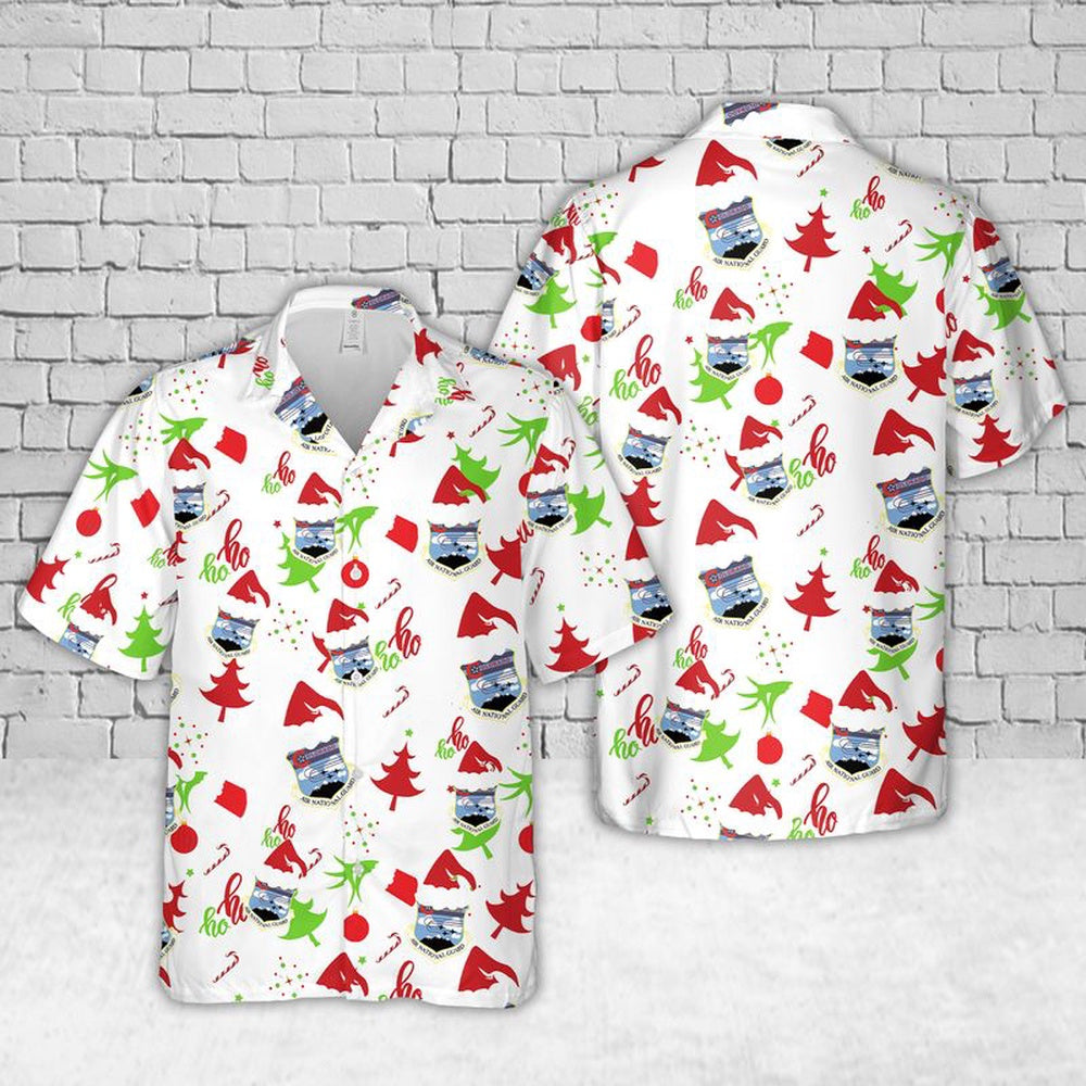 Colorado Air National Guard Christmas Hawaiian Shirt, Xmas Hawaiian Shirts, Christmas Aloha Shirts