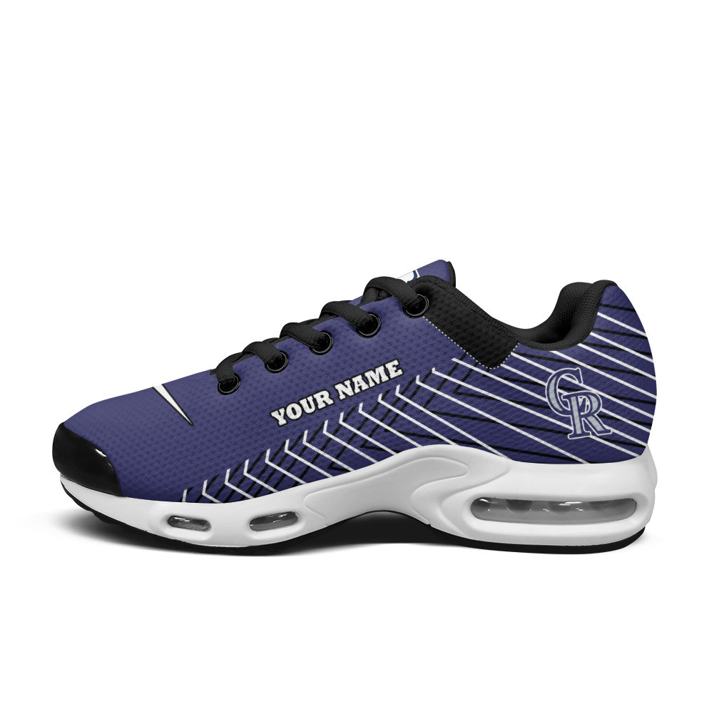 Colorado Rockies Personalized Name Team Colors Jagged Lines TN Air Max Shoes Air Cushion Sneakers