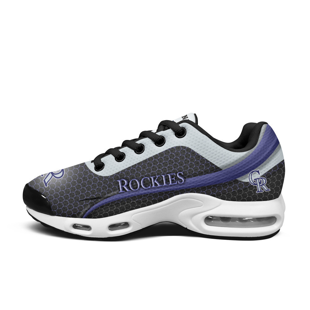 Colorado Rockies Personalized Name Team Colors Wave Line Beehive Pattern TN Air Max Shoes Air Cushion Sneakers