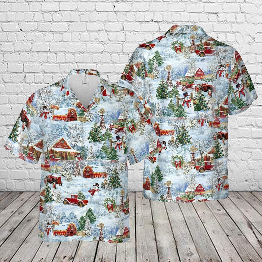 Country Christmas Hawaiian Shirt, Xmas Hawaiian Shirts, Christmas Aloha Shirts