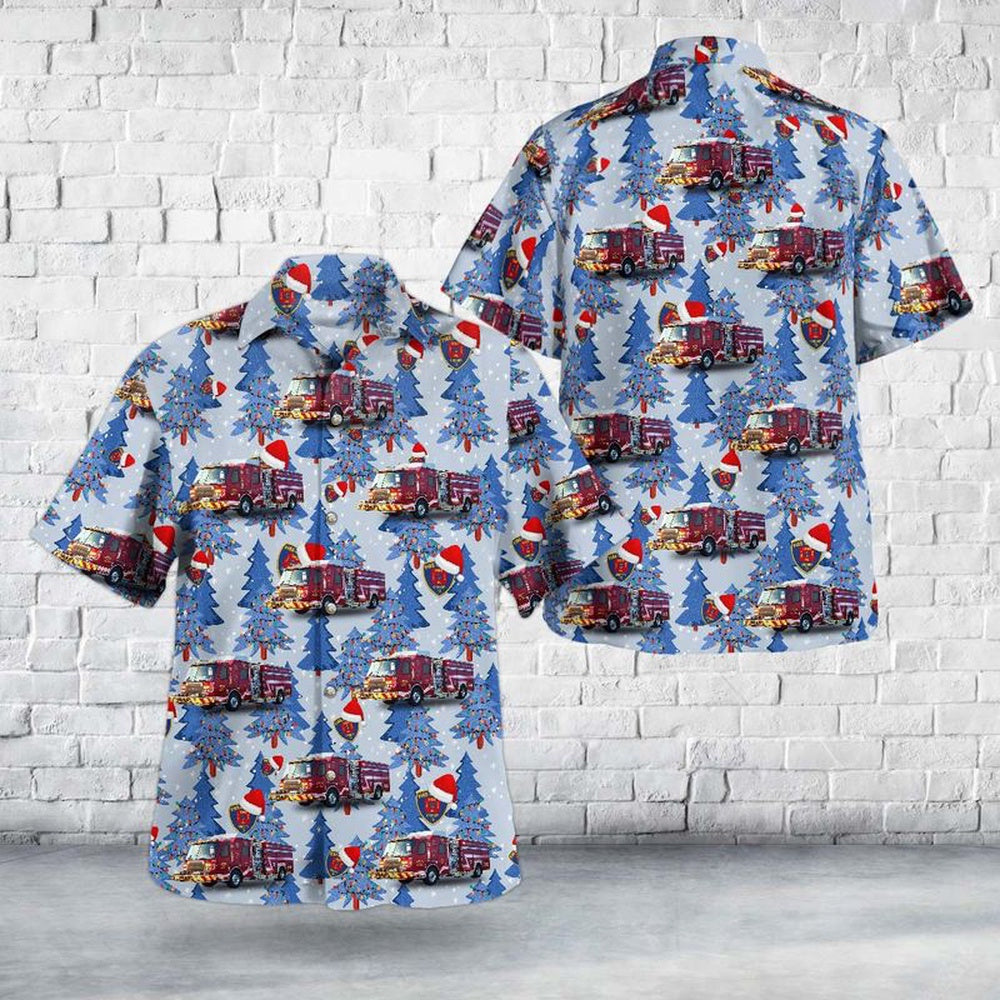 Crosby, Texas, Crosby Volunteer Fire Department Christmas Hawaiian Shirt, Xmas Hawaiian Shirts, Christmas Aloha Shirts