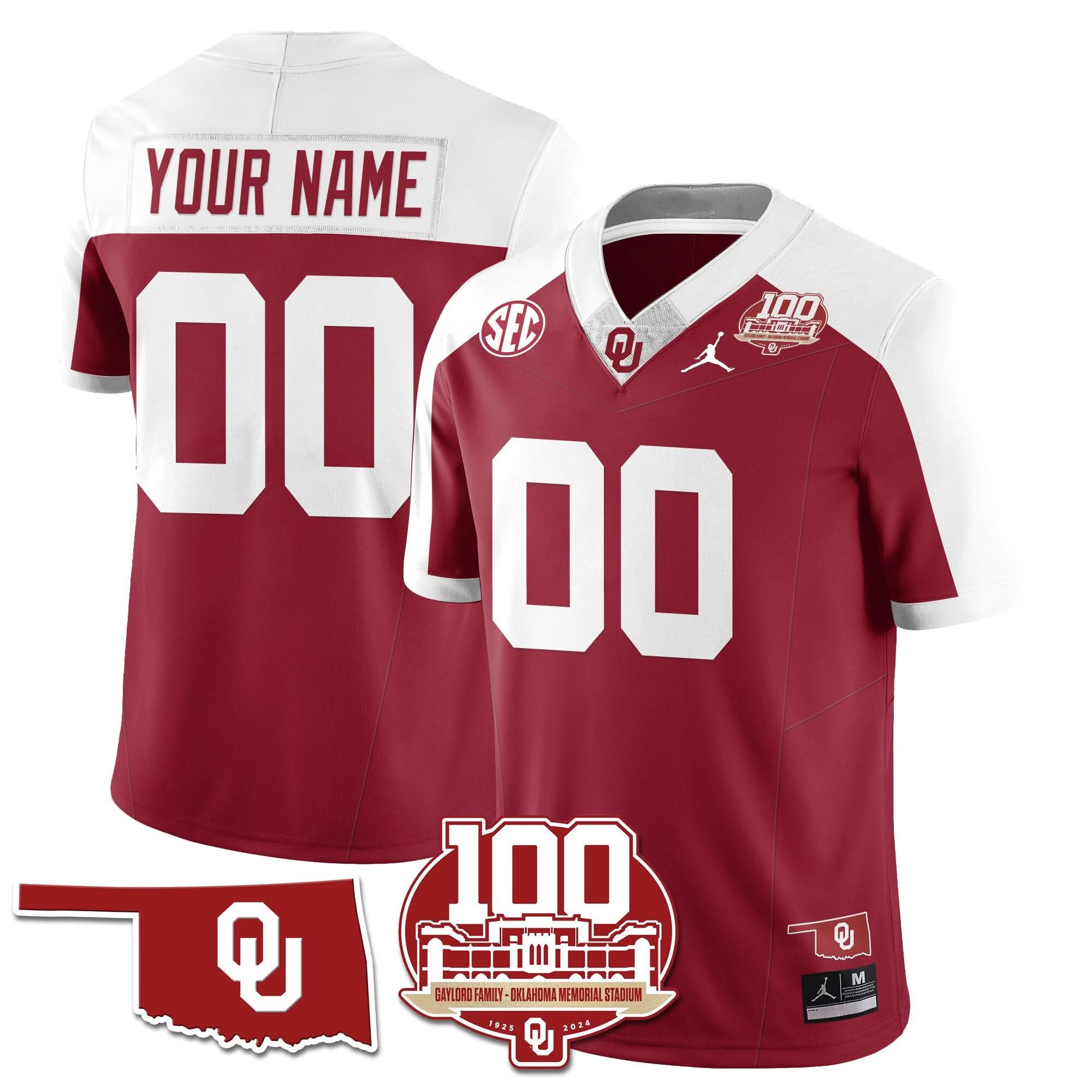 Custom Oklahoma Sooners 1946-56 Throwback Uniforms - 100th Season