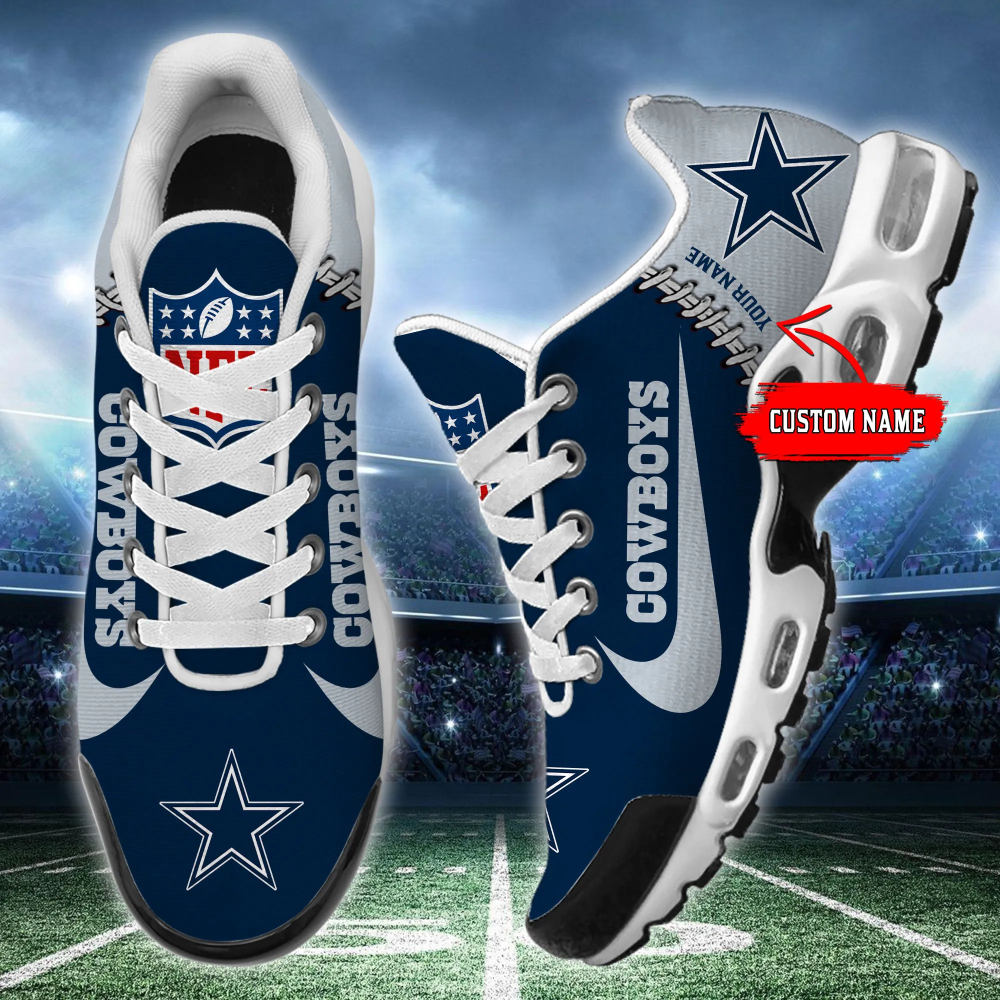 Dallas Cowboys Sport Team TN Air Max Shoes Air Cushion Sneakers 788ST-5498