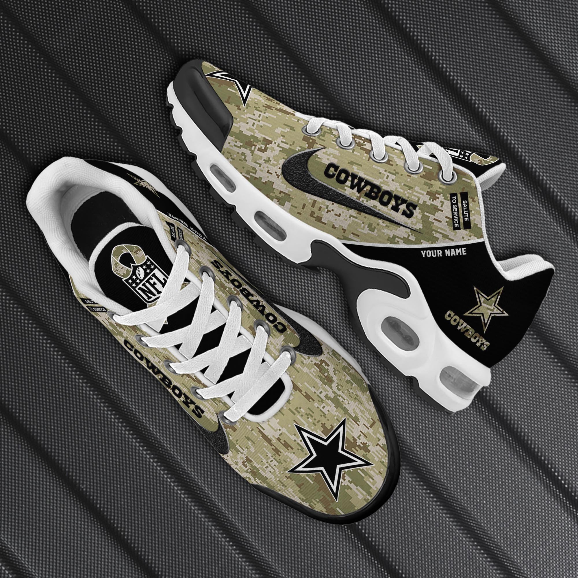 Dallas Cowboys TN Shoes 2025 Version Custom Name, Camouflage Shoes PH586