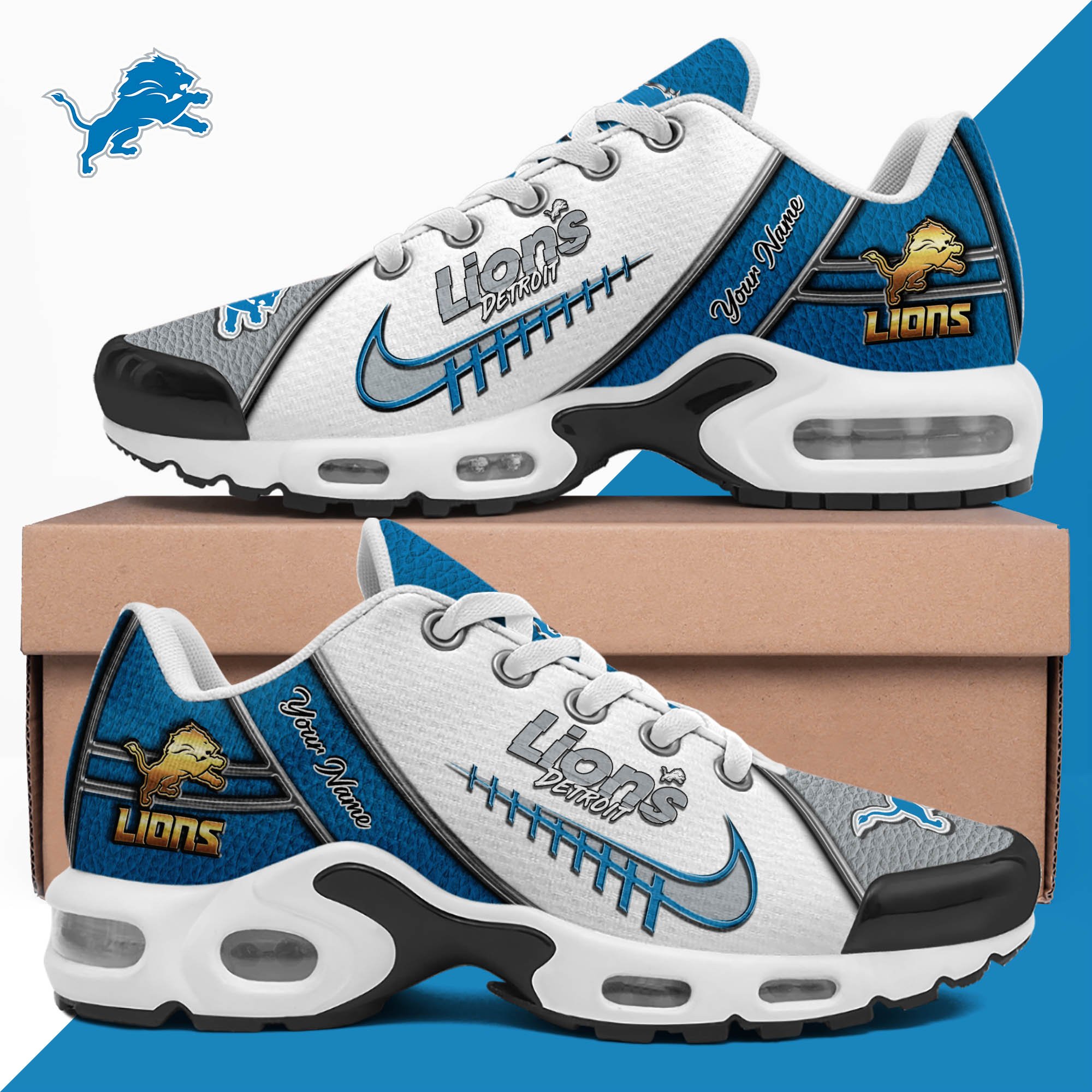 Detroit Lions TN Shoes 2025 Version Custom Your Name, Football Team Shoes 516