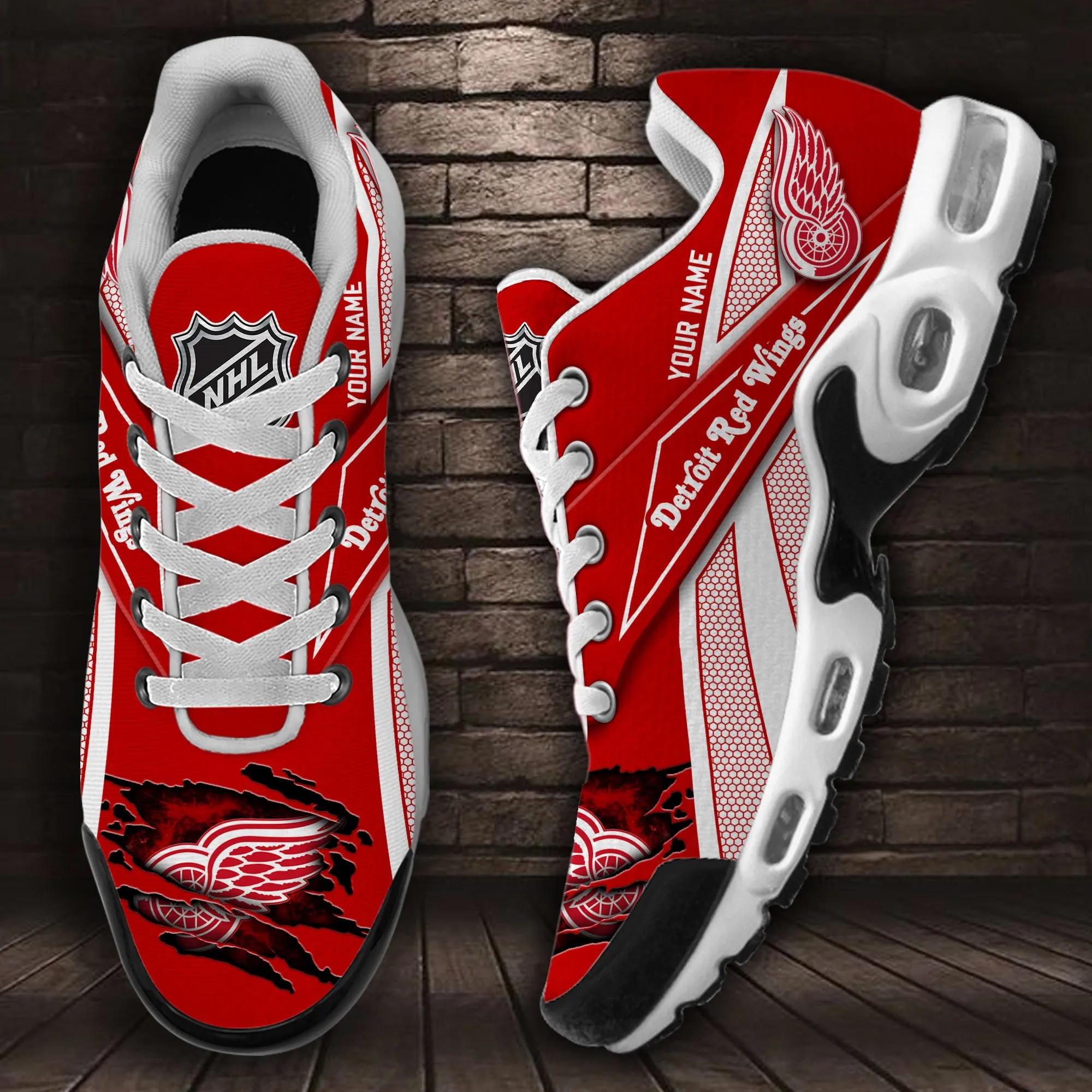 Detroit Red Wings Sport Team TN Air Max Shoes Air Cushion Sneakers 778DQ-8443