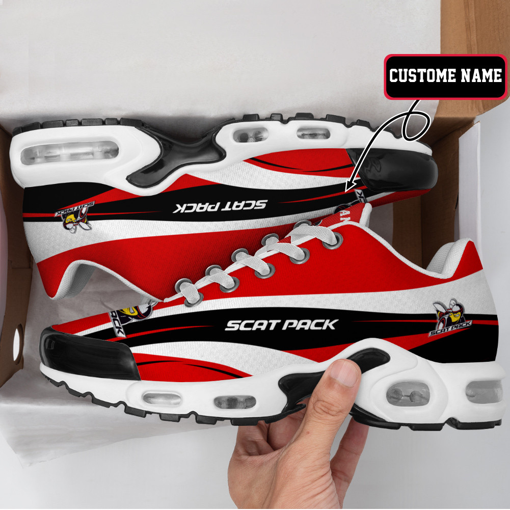 Dodge Challenger Scat Pack Wave Style Custom Name TN Air Max Shoes Air Cushion Sneakers