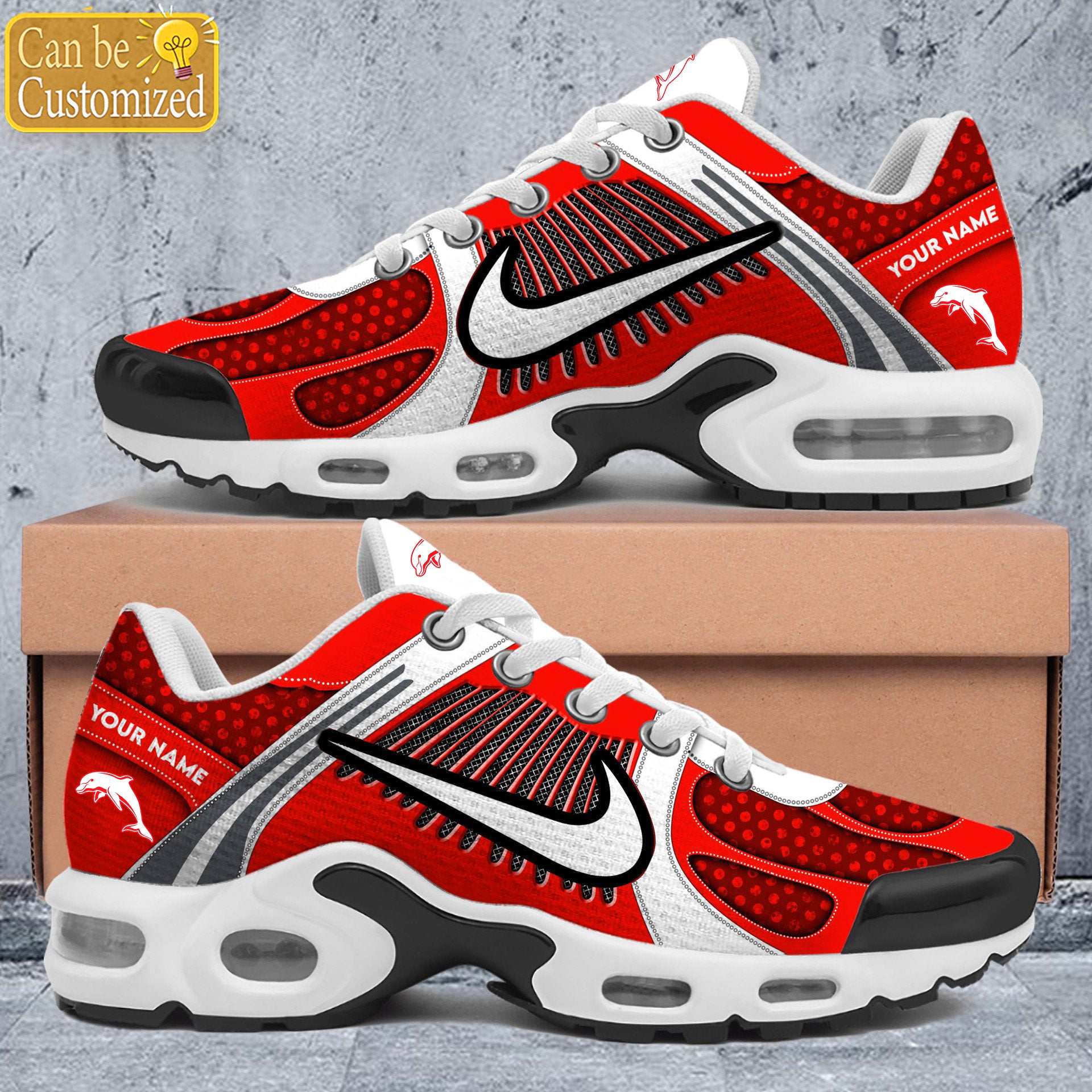 Dolphins NRL CUSTOMIZED UNISEX AIR MAX PLUS SNEAKERS