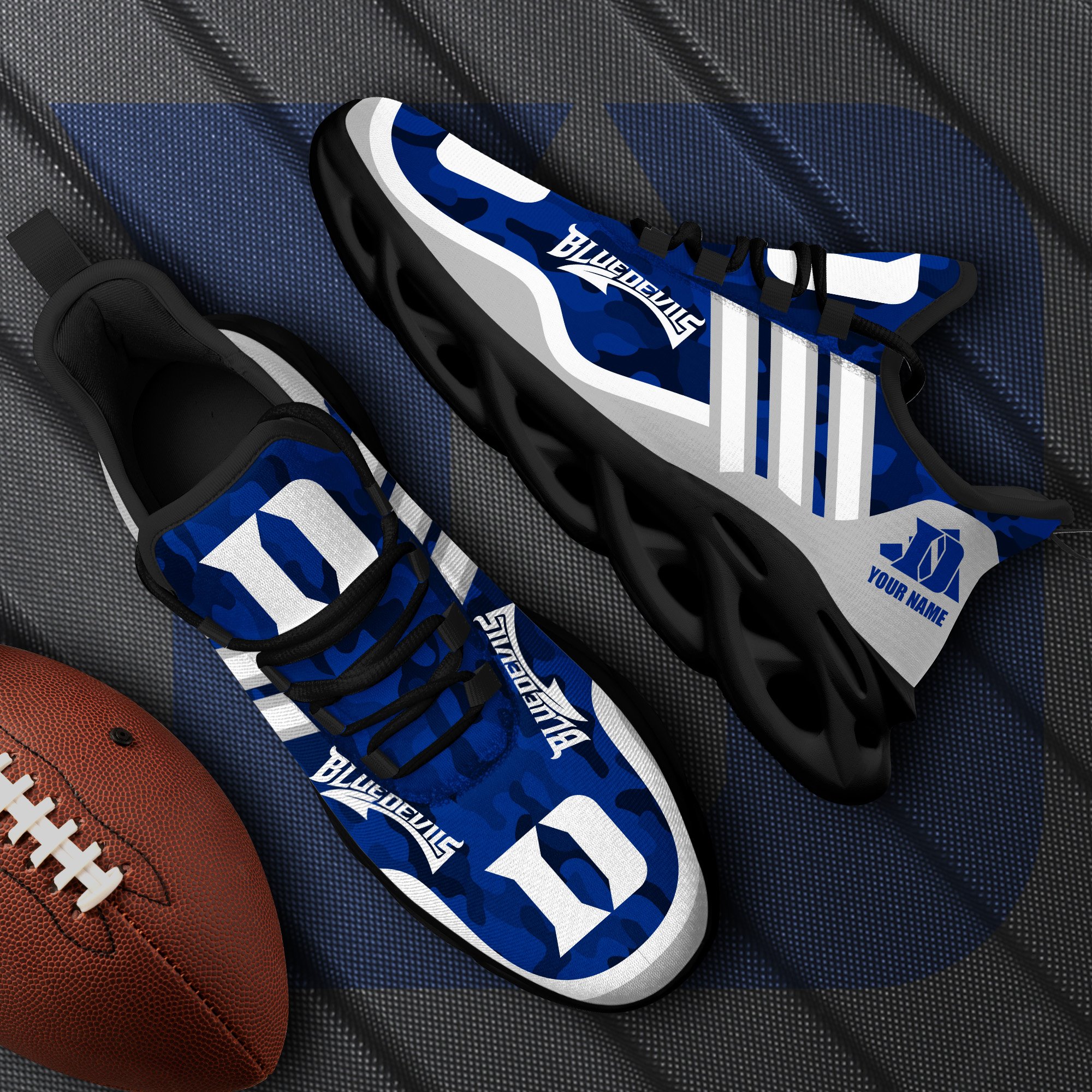Duke Blue Devils Black Max Soul Shoes 2025 Versions Custom Name 466