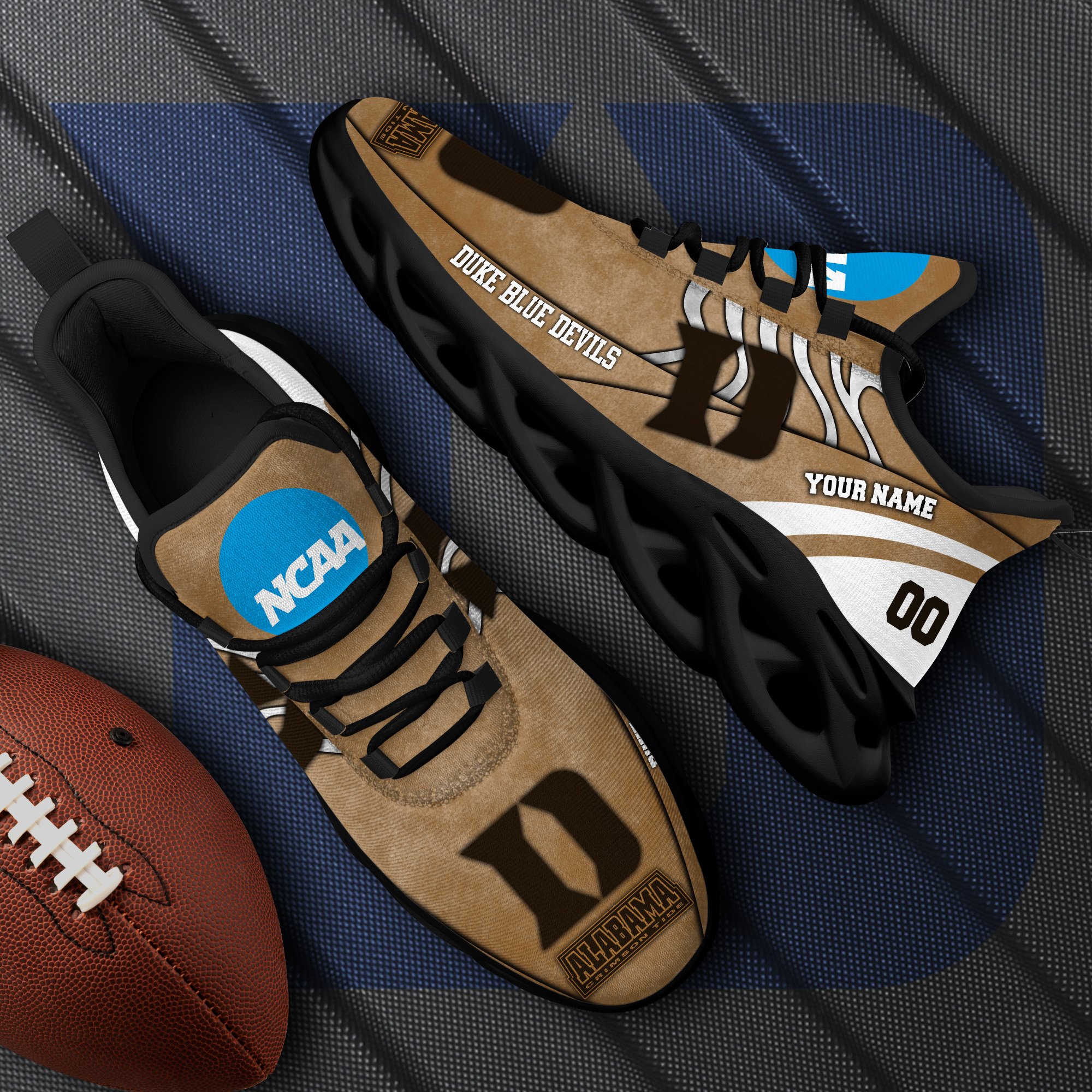 Duke Blue Devils Black Max Soul Shoes 2025 Versions Custom Your Name And Number 312