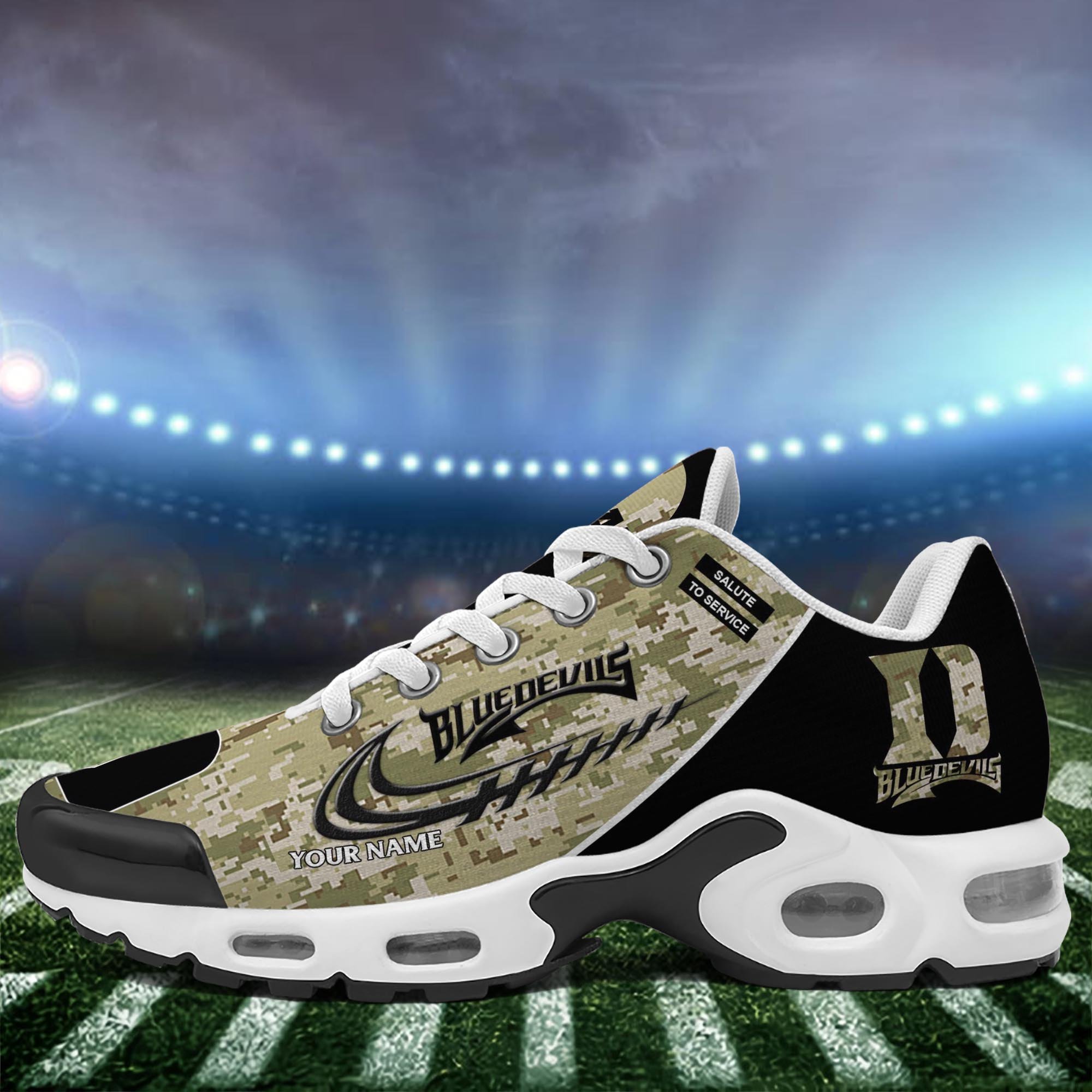 Duke Blue Devils TN Shoes 2025 Version Custom Name, Camouflage Shoes, Gifts For Football Lovers