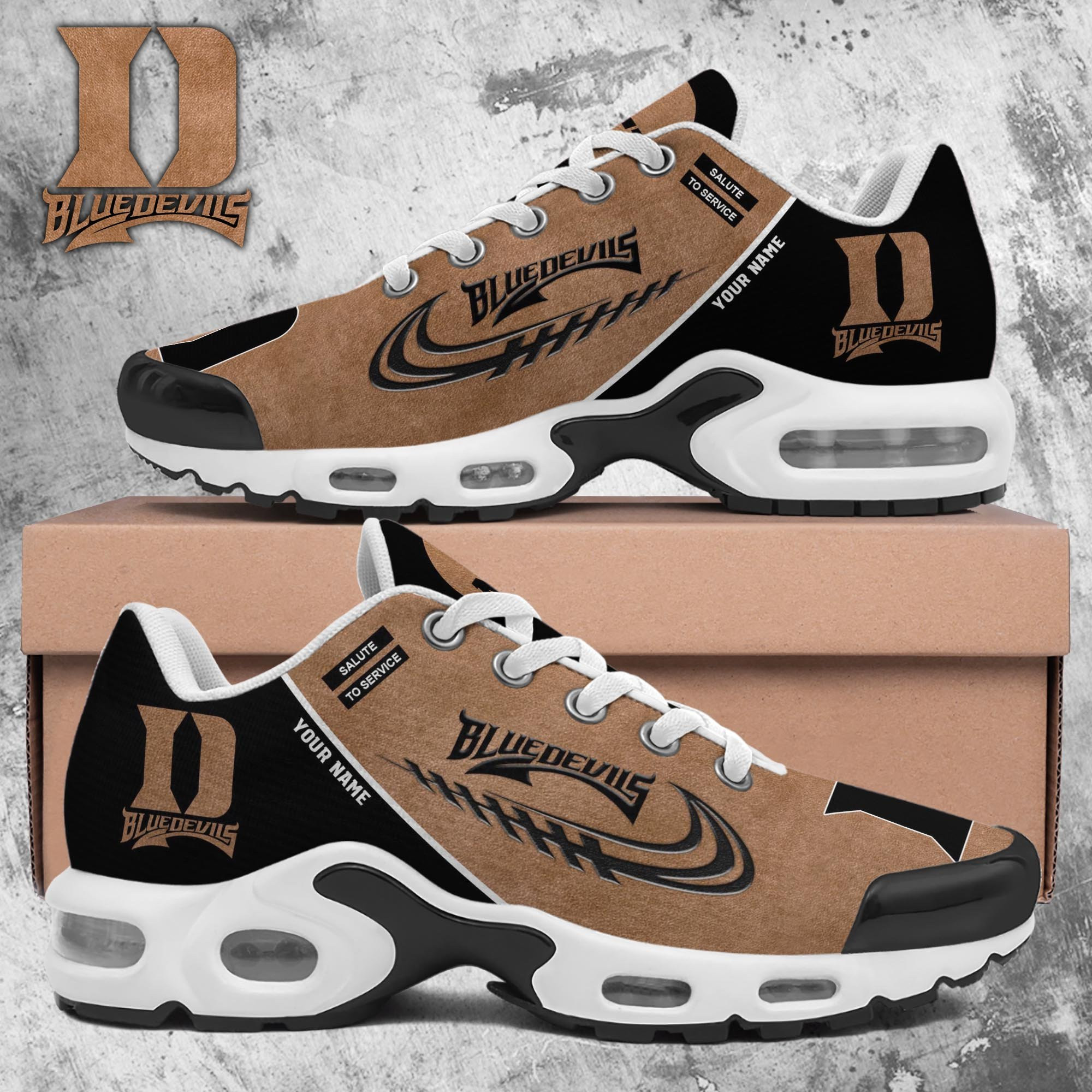 Duke Blue Devils TN Shoes 2025 Version Custom Name, Shoes For Football Fans, Fan Gifts PH637