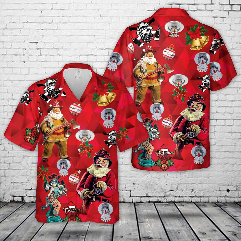 Fire Sprinkler Christmas Hawaiian Shirt, Xmas Hawaiian Shirts, Christmas Aloha Shirts